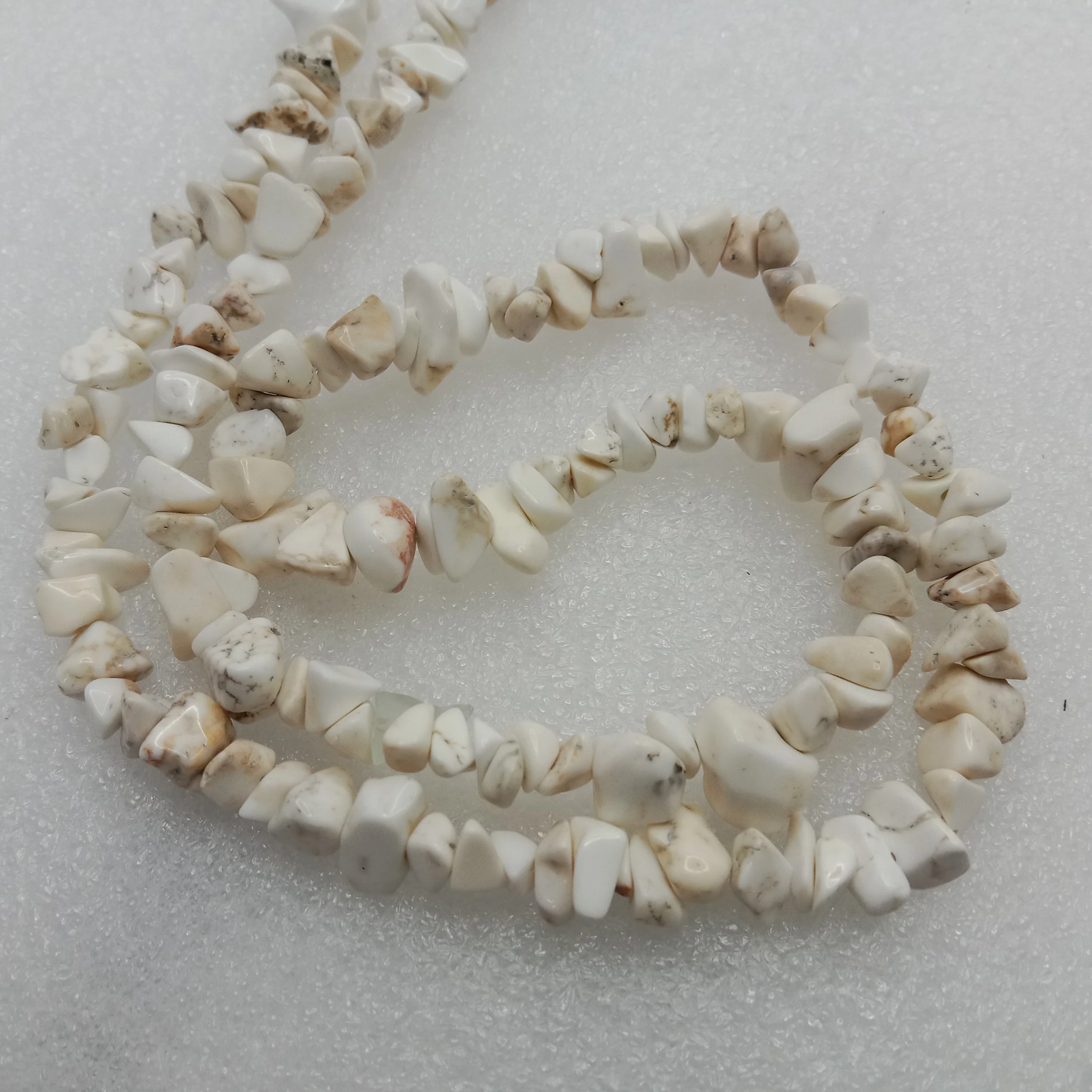 White opal chip Uncut stone beads 1 string
