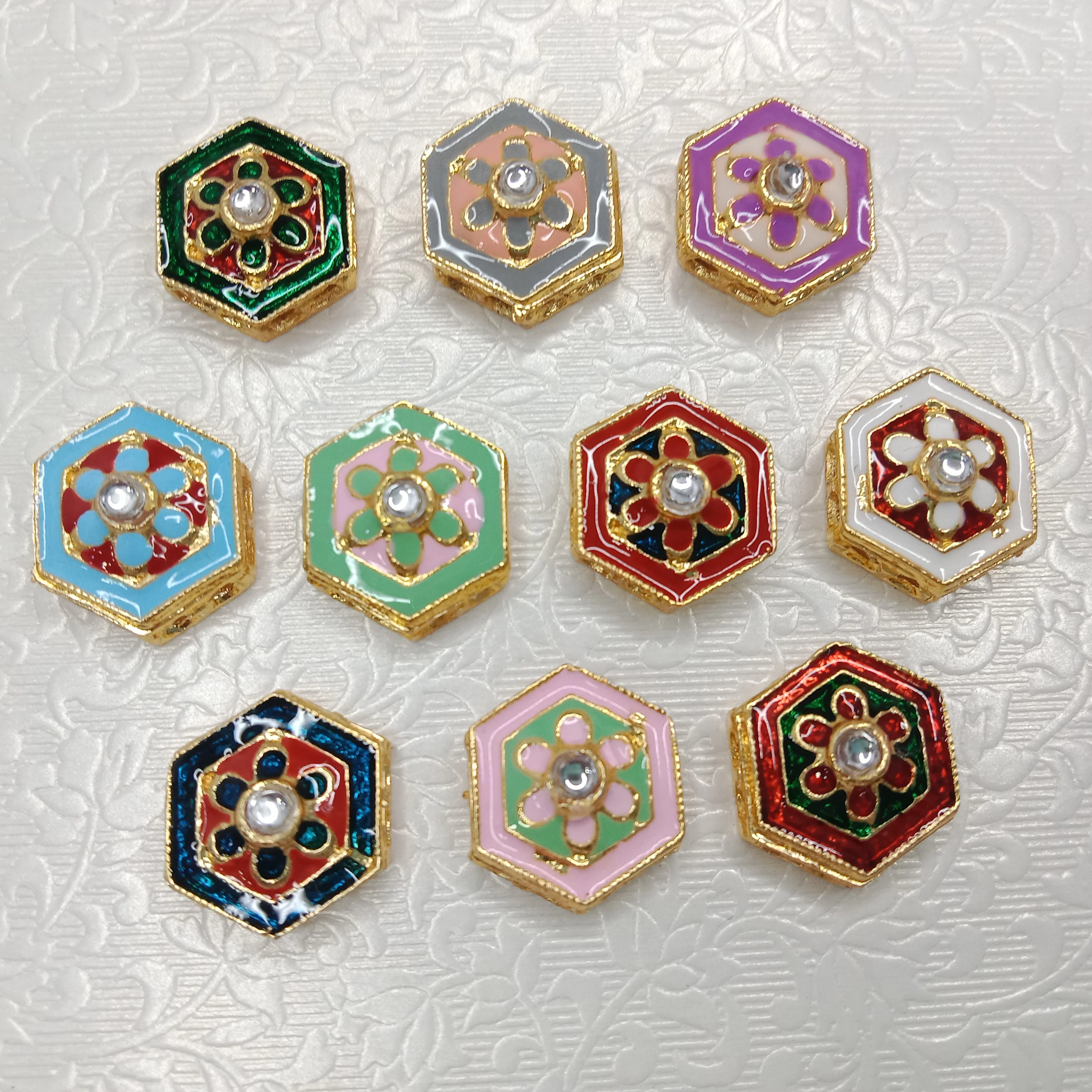 Meenakari kundan connectors 20pcs