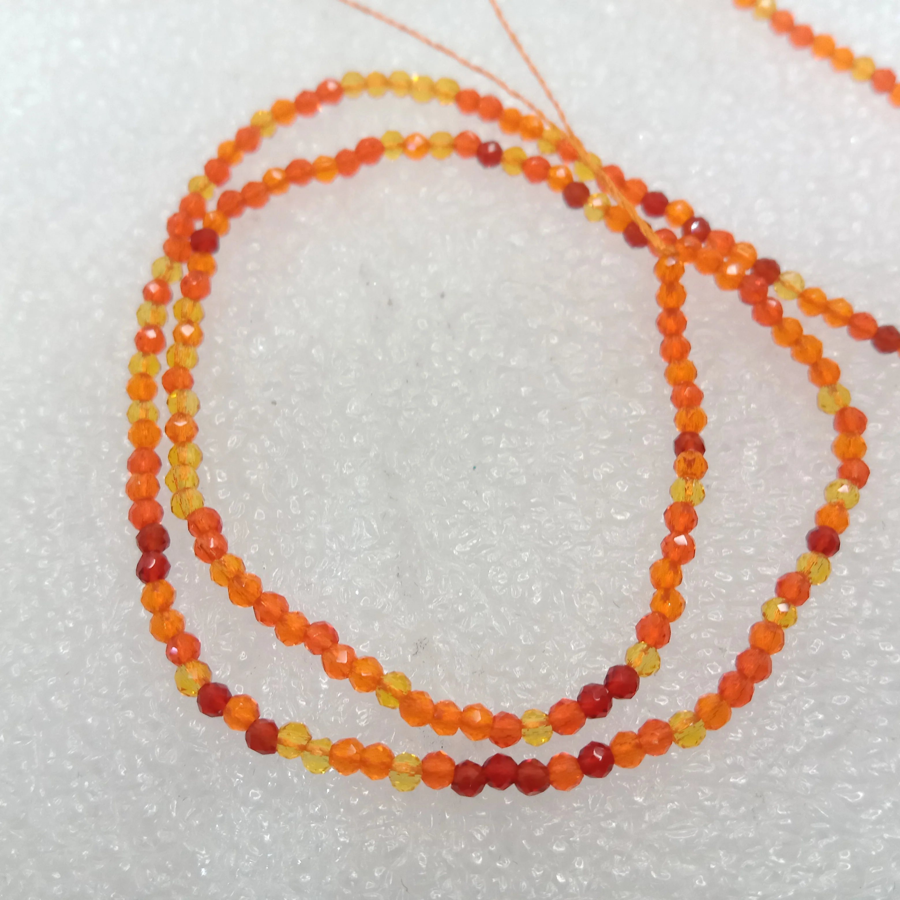 high quality orange shade hydro beads 2mm 1 string