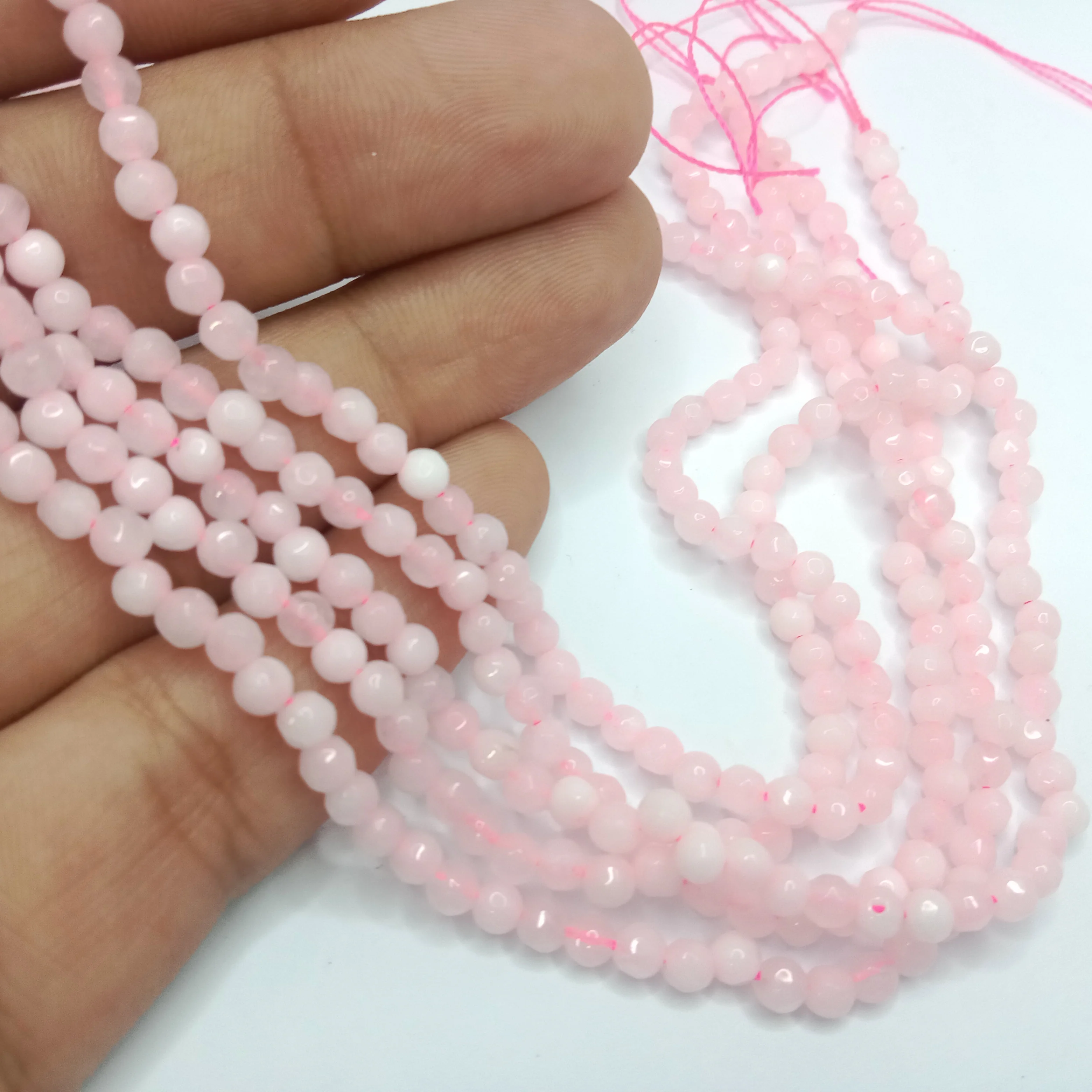 Sea pink High Qualityagate Round Beads 4mm 1 string