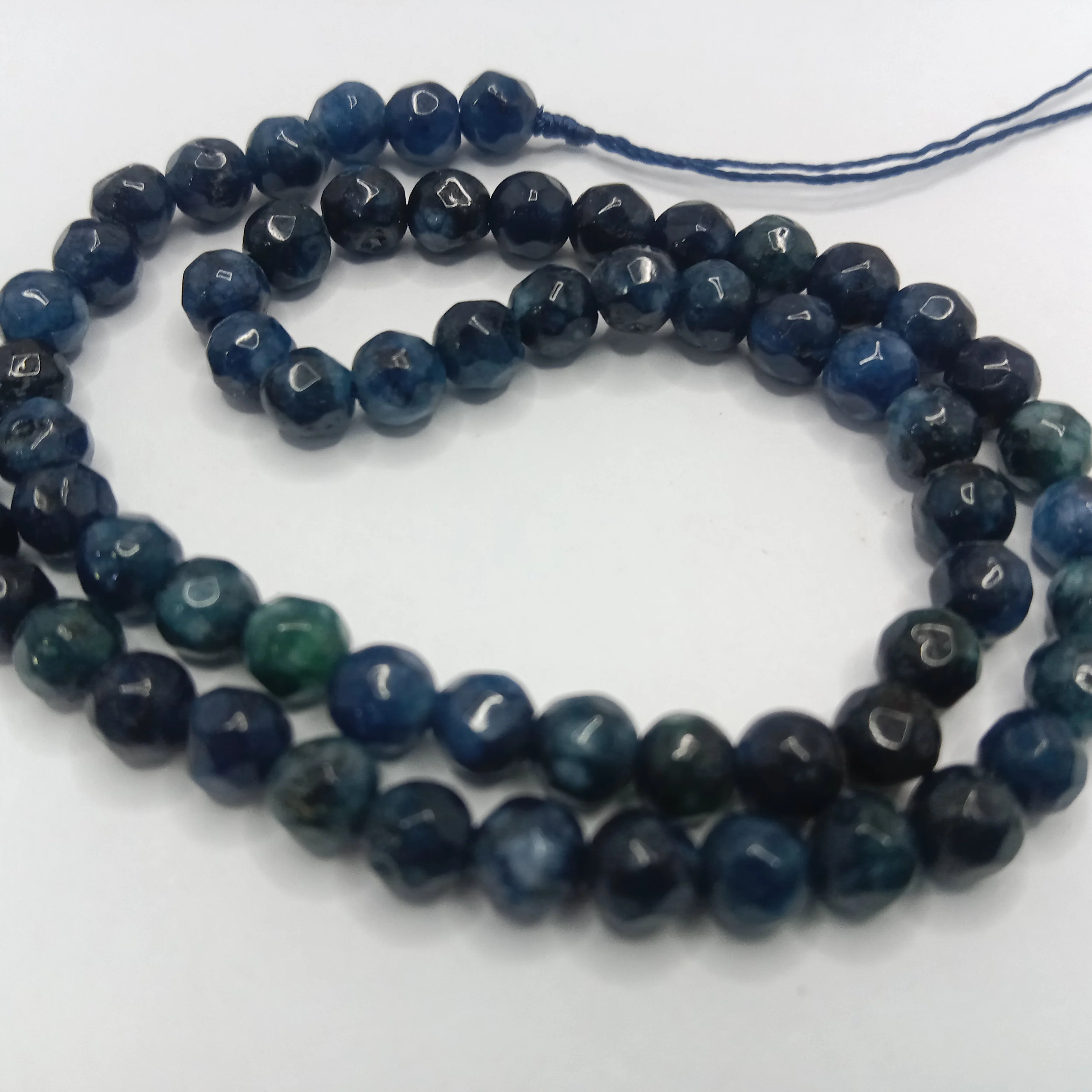 Dark blue High Quality agate Round Beads 4mm 1 string