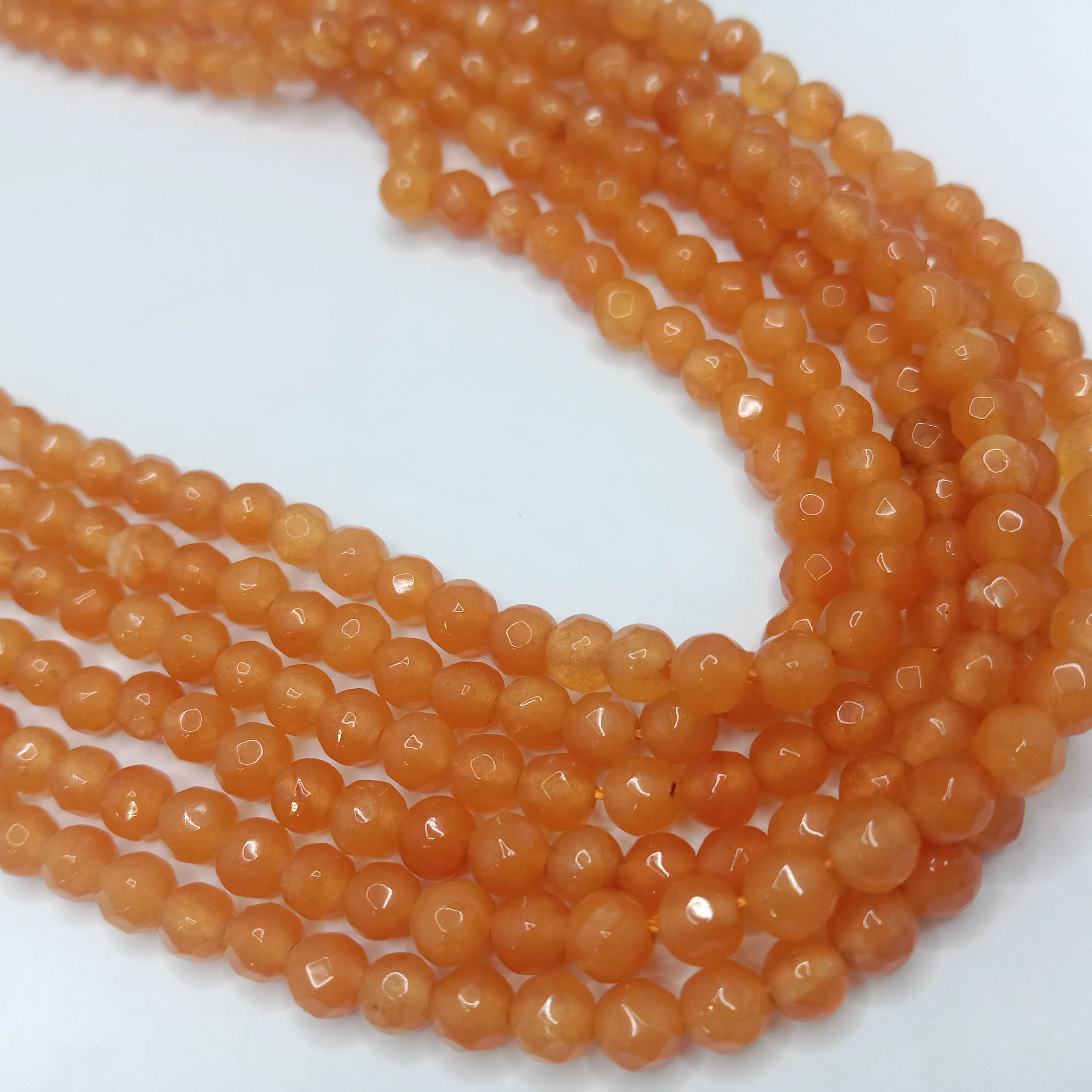Orange High Qualityagate Round Beads 4mm 1 string