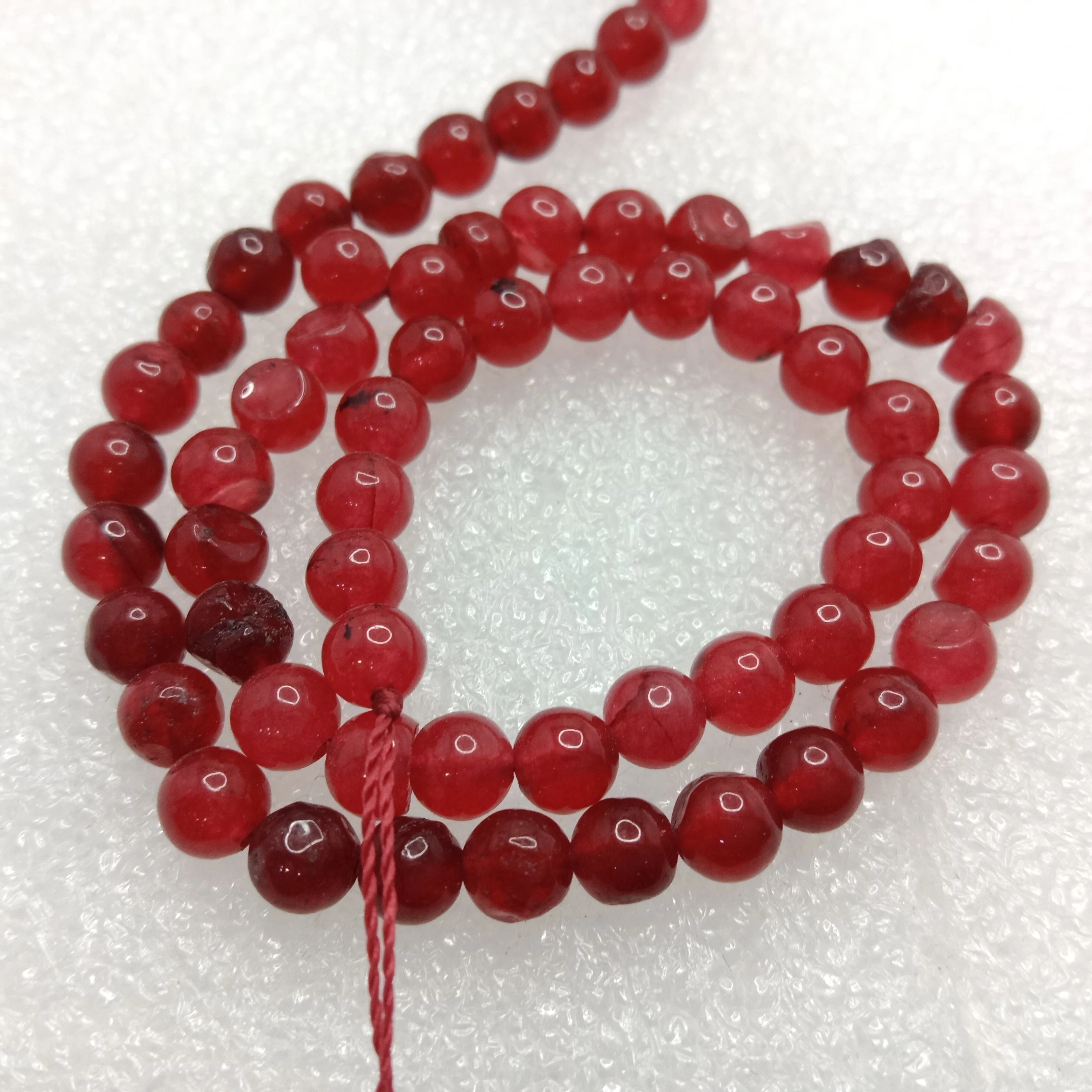 Ruby 6mm plan agate beads 1 string