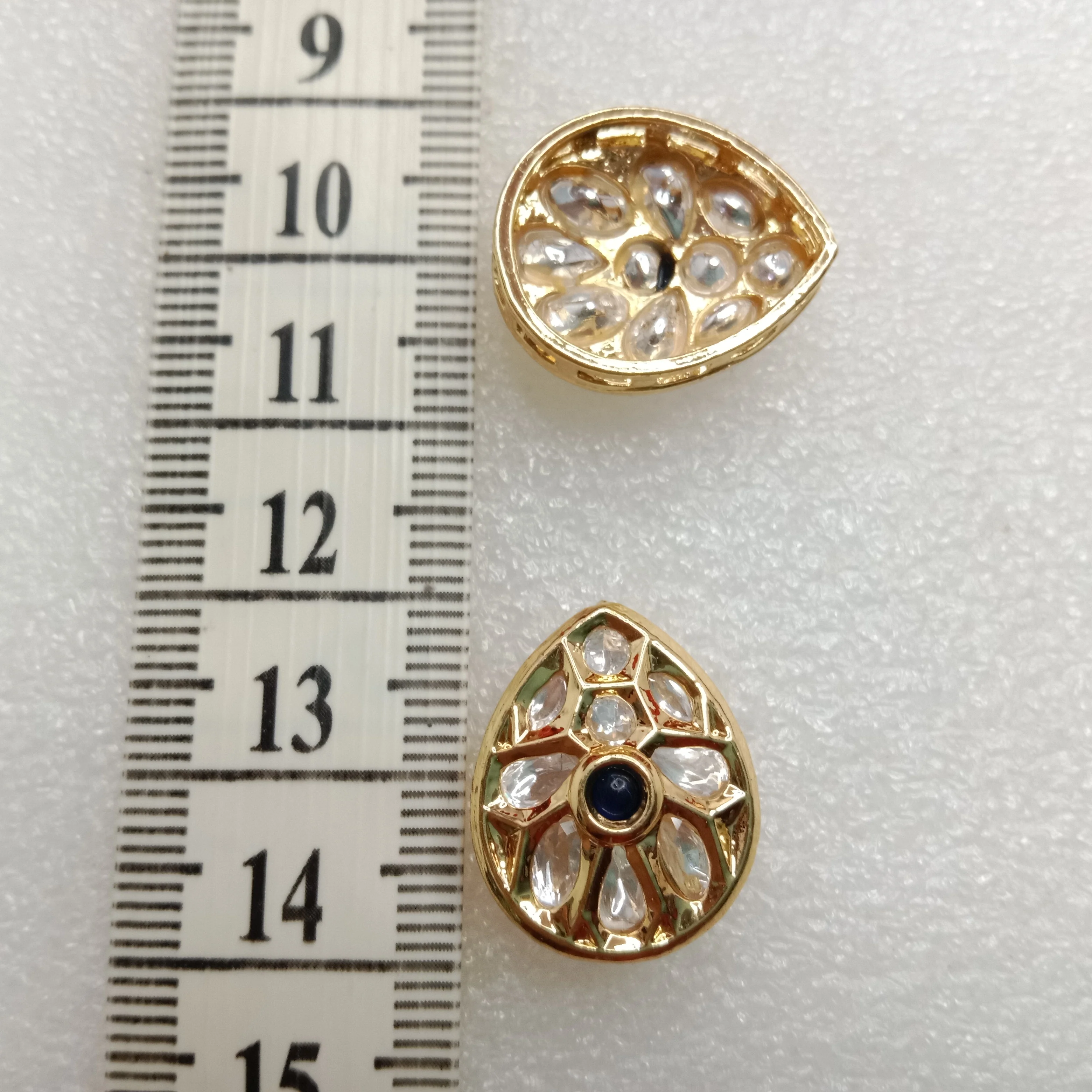 Dark blue(6pcs) high quality drop shape kundan connectors 20mm(2cm)