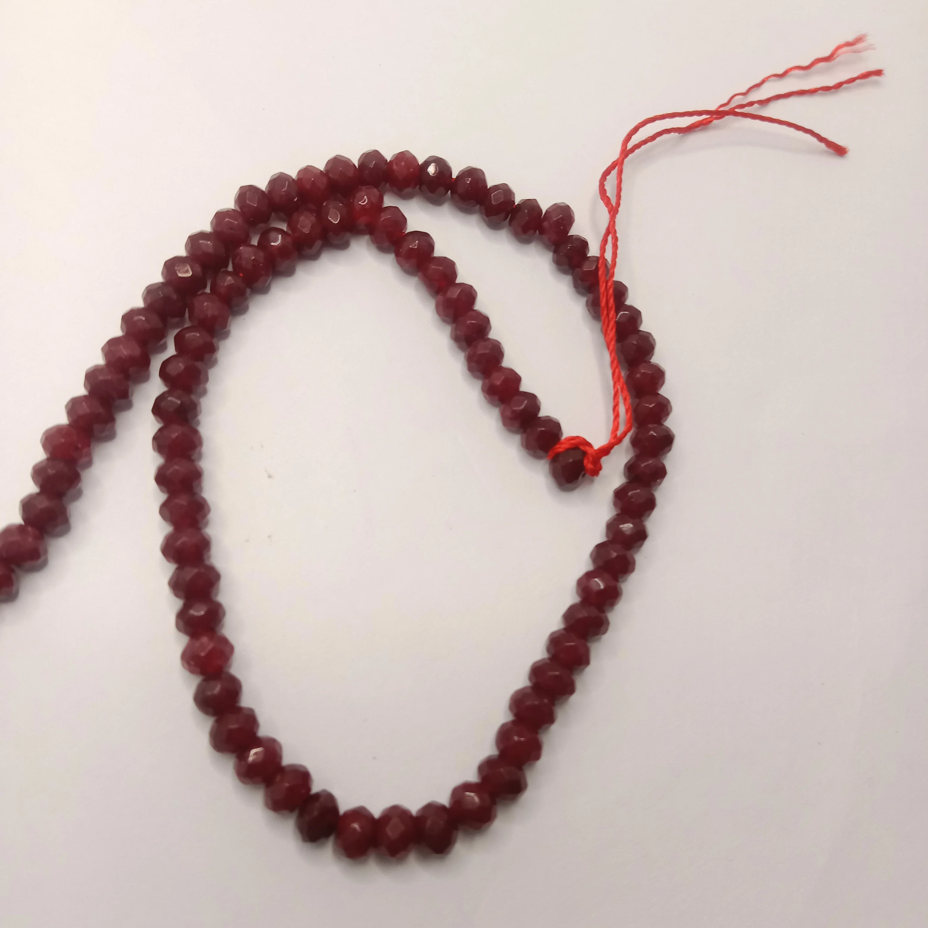 Ruby High Quality agateRondell Beads  4mm 1 string