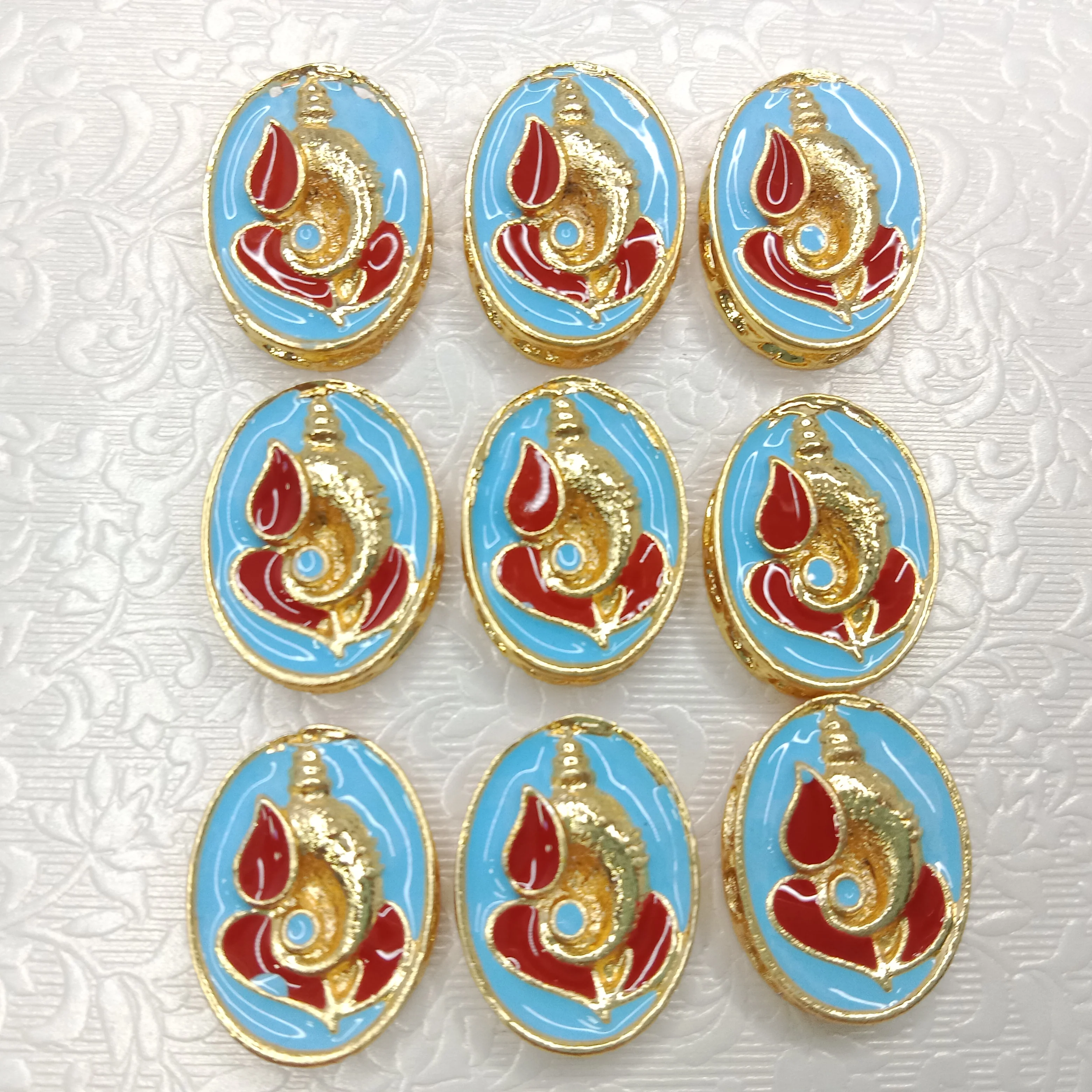 Meenakari Ganpati pendant kundan connectors 10pcs