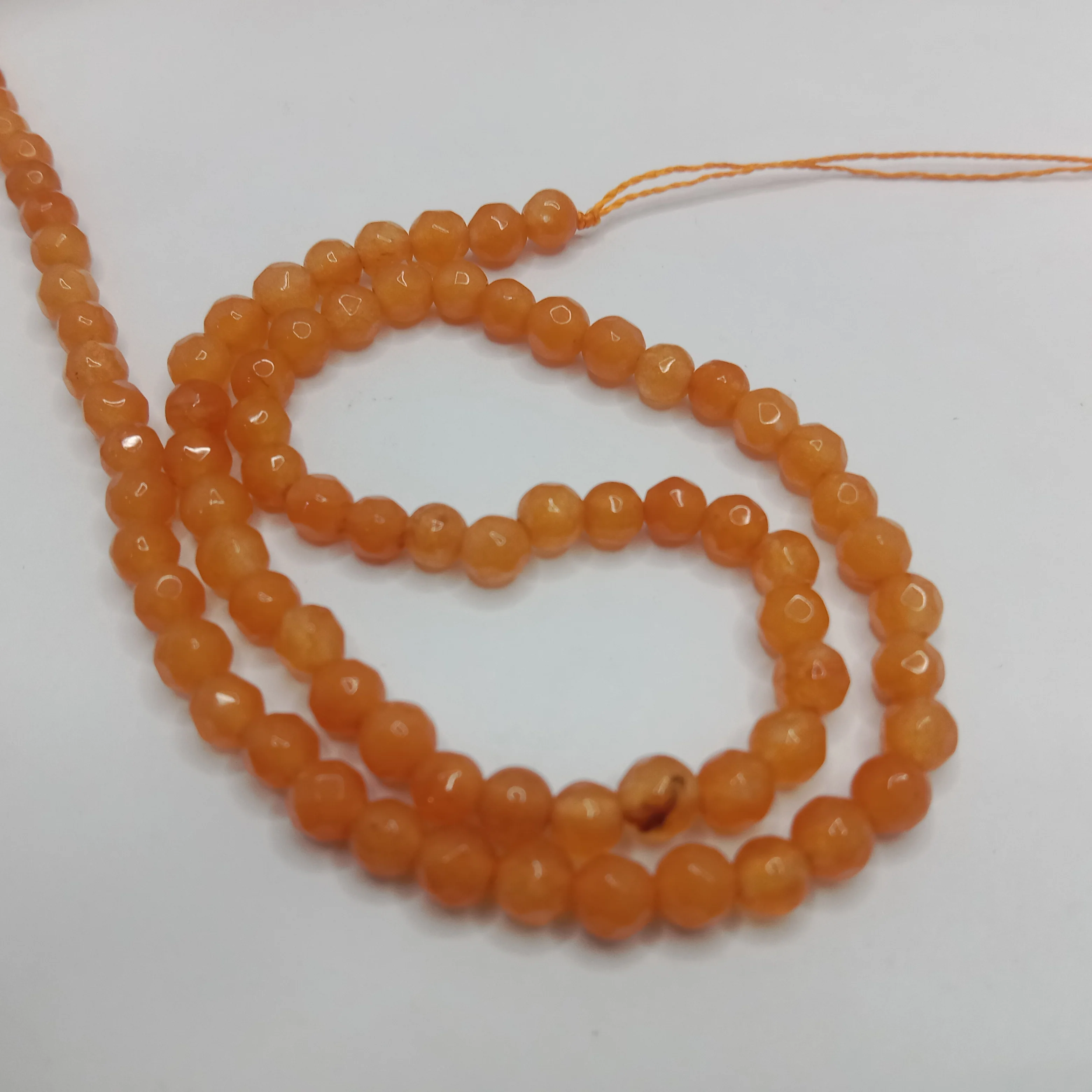 Orange High Qualityagate Round Beads 4mm 1 string