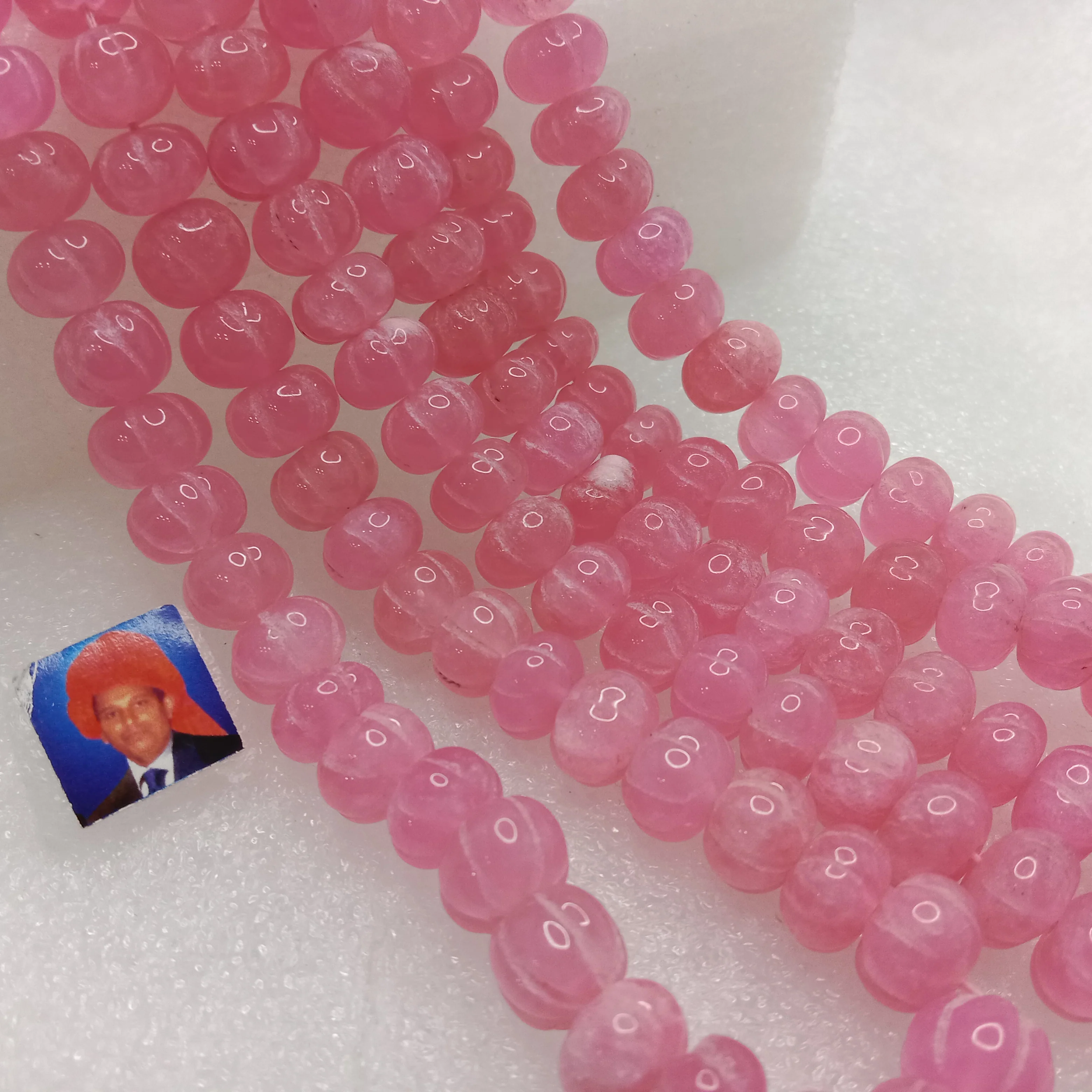 Sea pink high quality pumpkin beads 10mm 1 string
