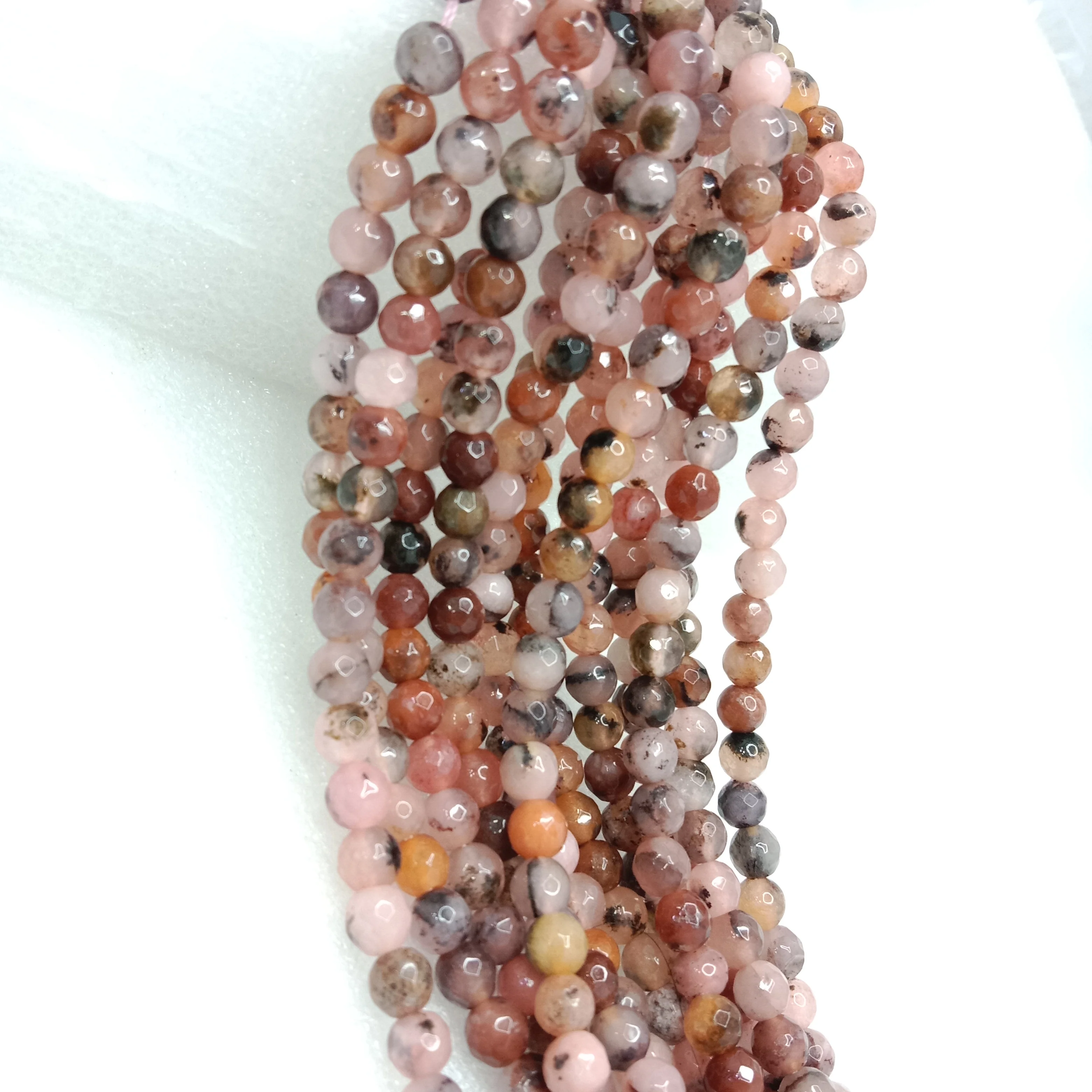 Multi light pink High Quality agate Round Beads 6mm 1 string(60pcs)