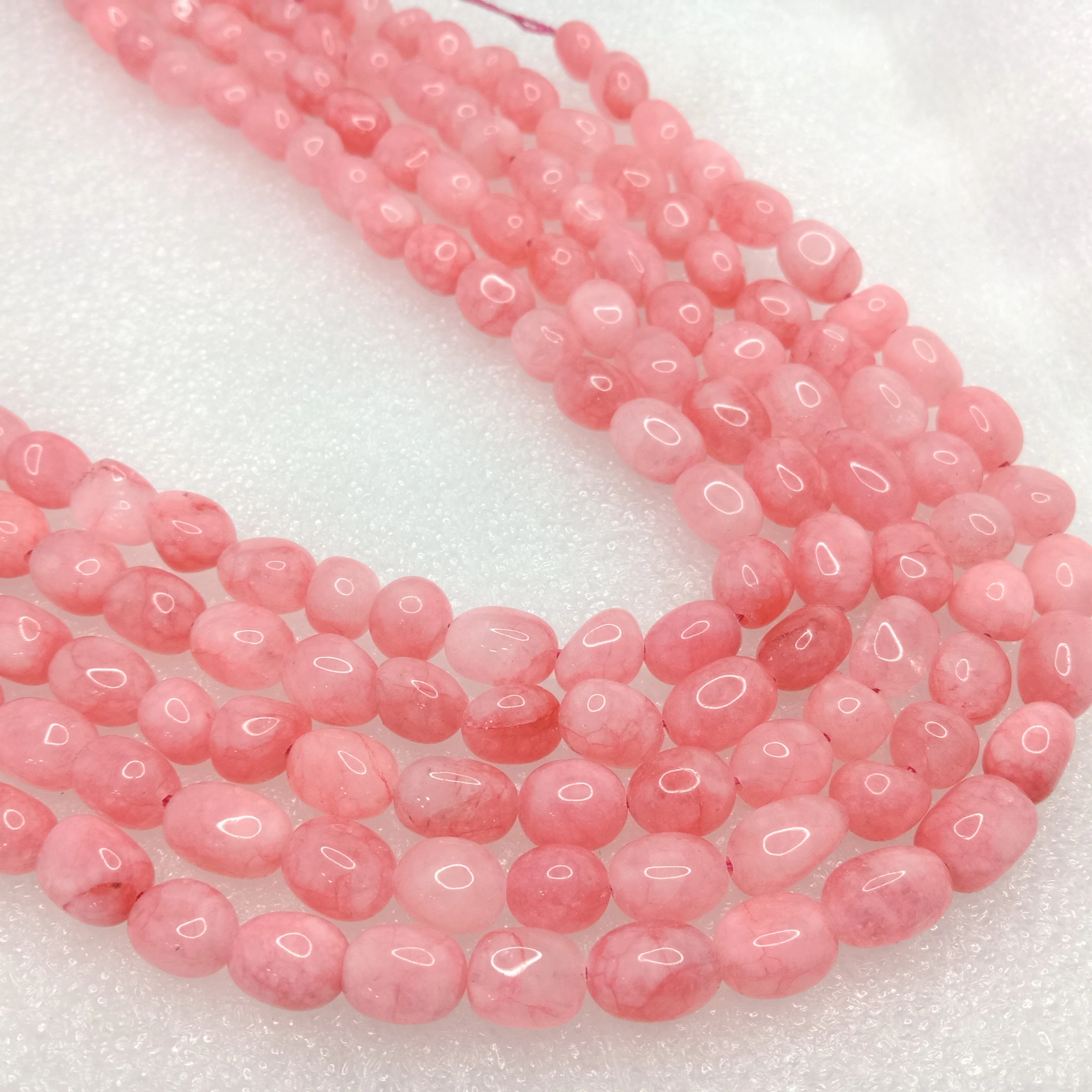 Rose quartz High quality tumble stone beads 1 string(8x11mm)