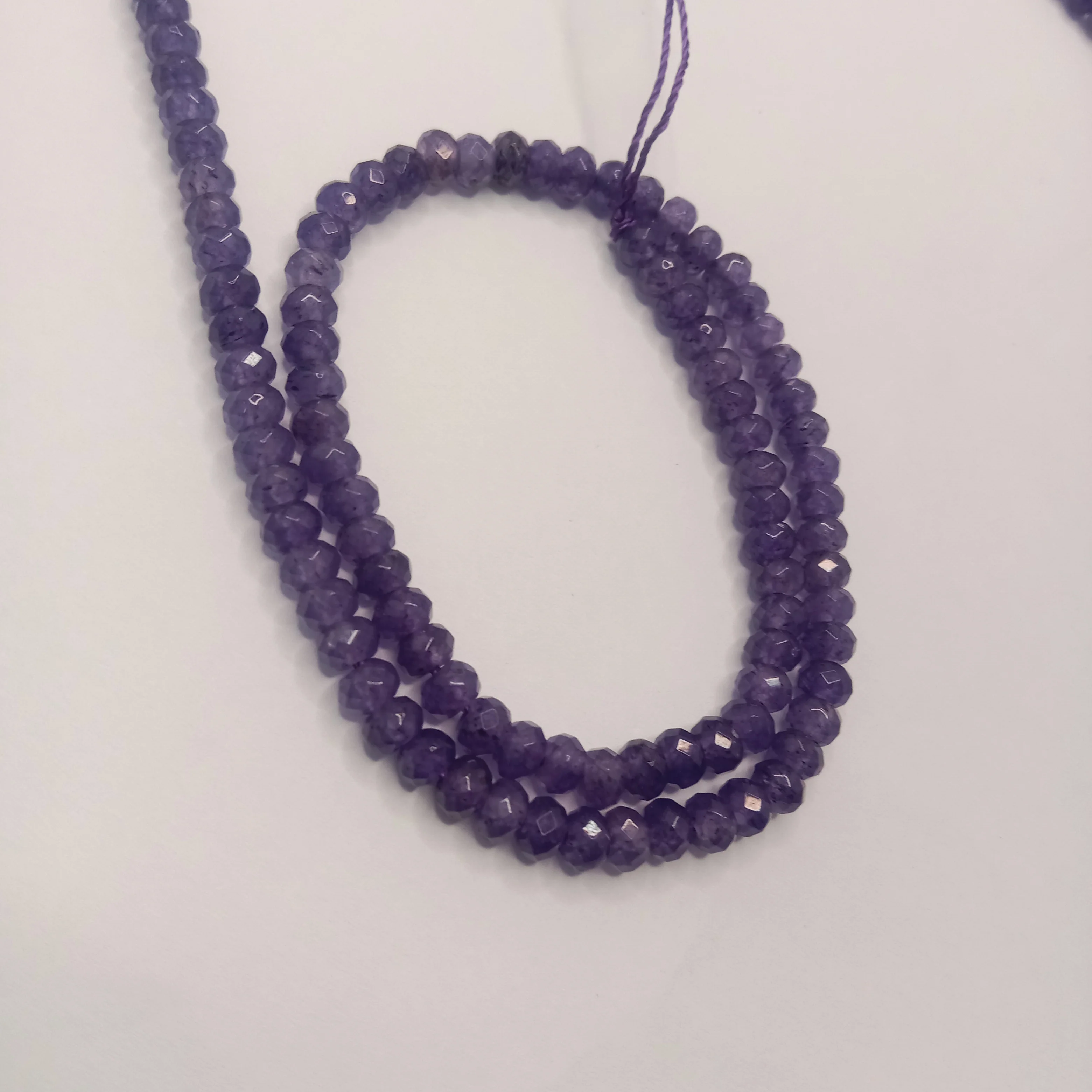 Dark purple High Quality agate Rondell Beads 4 mm 1 string