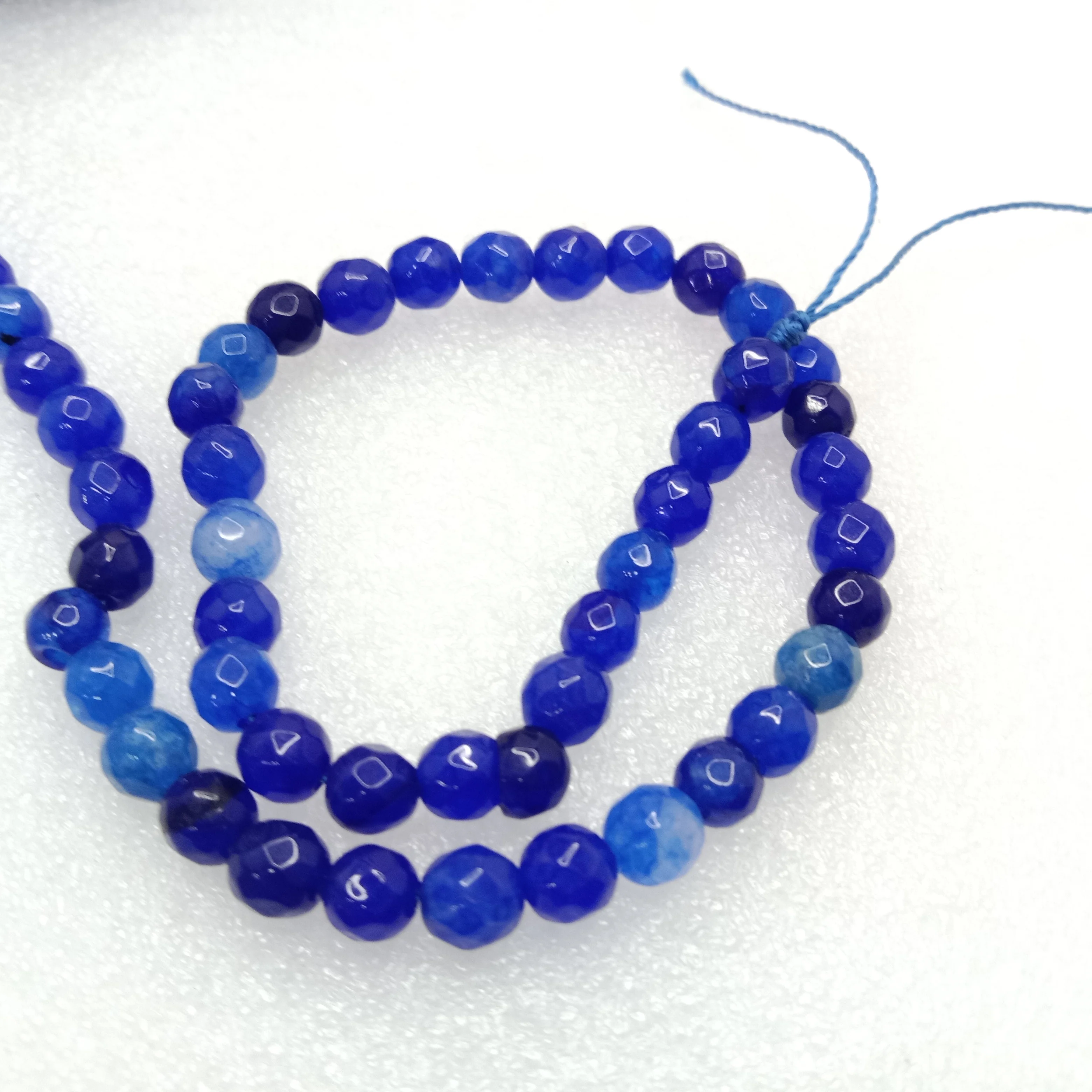 Shaded blue  High Quality agate Round Beads 6mm 1 string(60pcs)