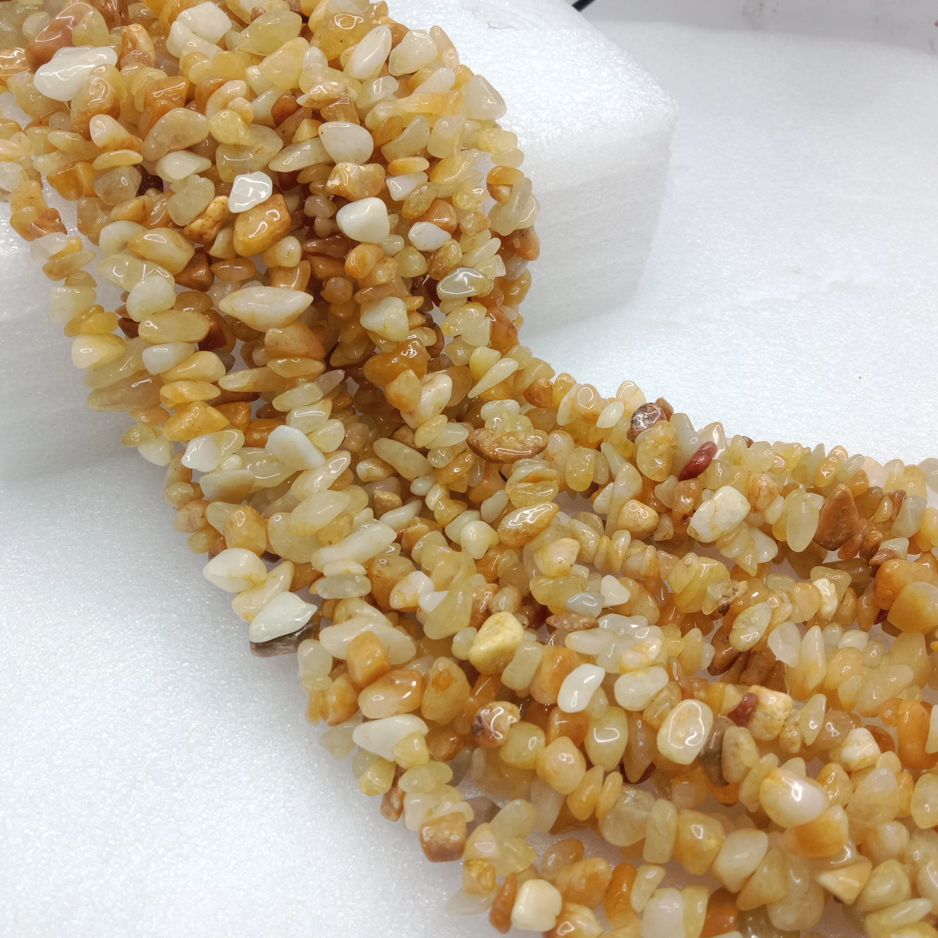 Yellow aventurine Uncut stone beads 1 string