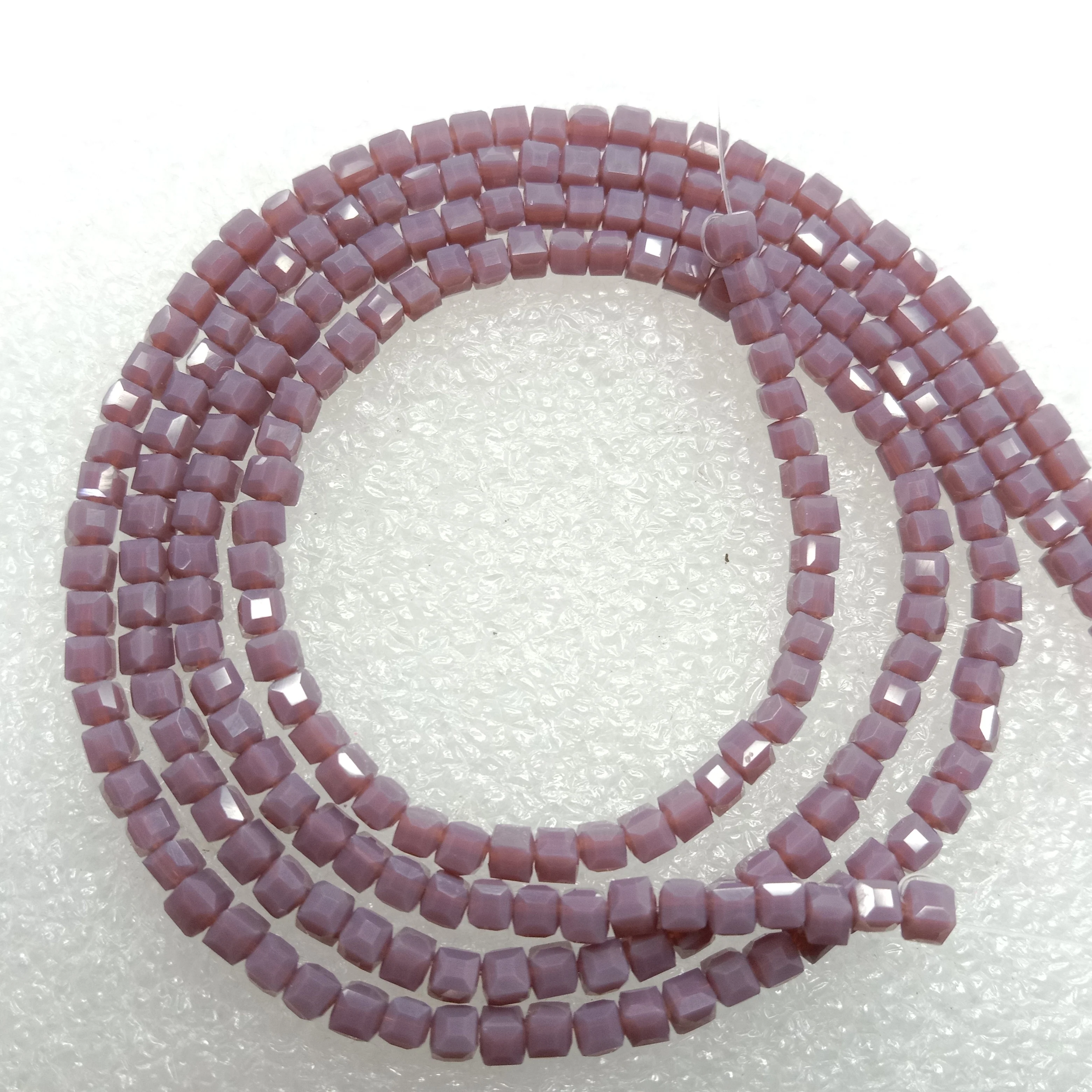 high quality purple square shape crystal beads 3mm 1 string