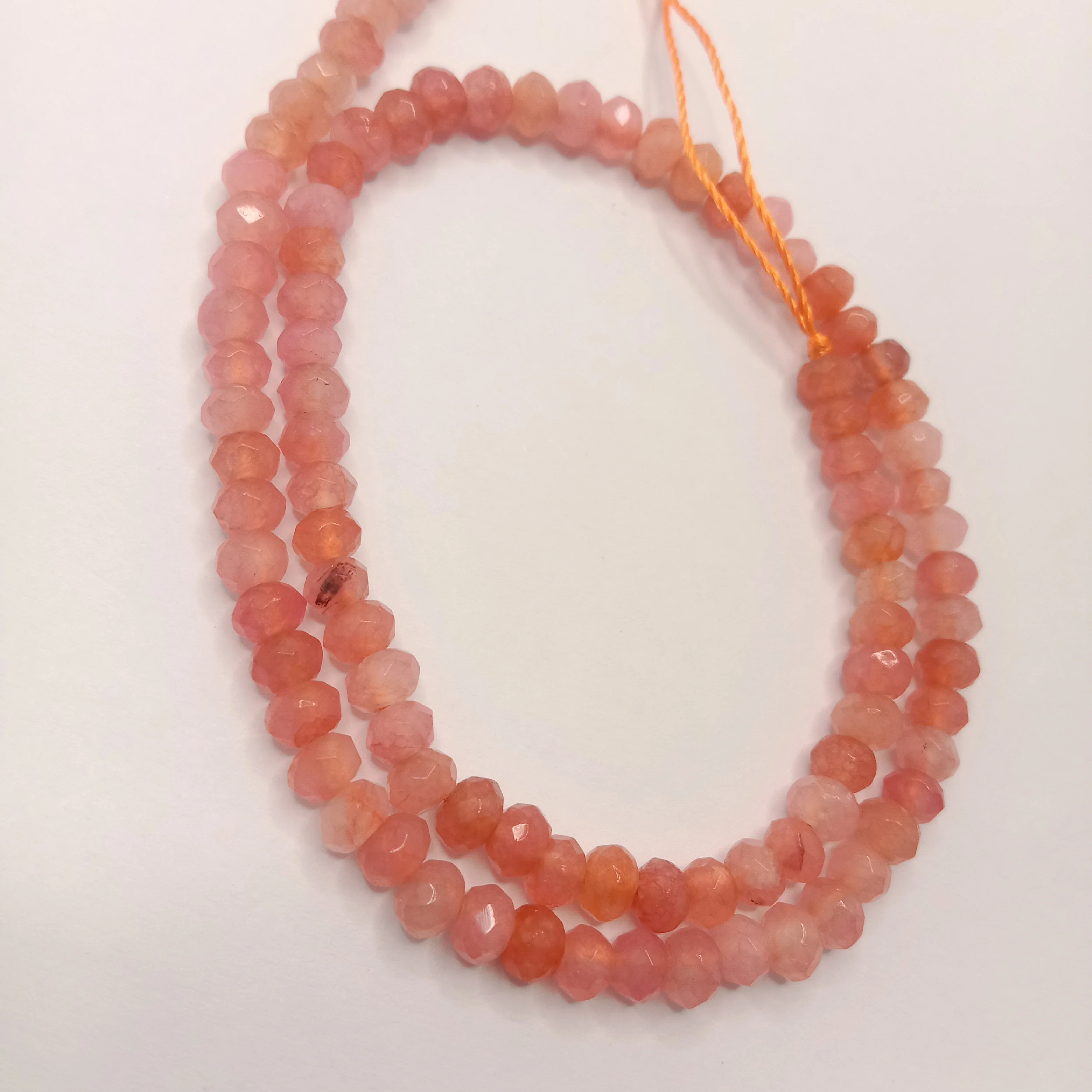 Sea orange  High Quality agateRondell Beads  4mm 1 string