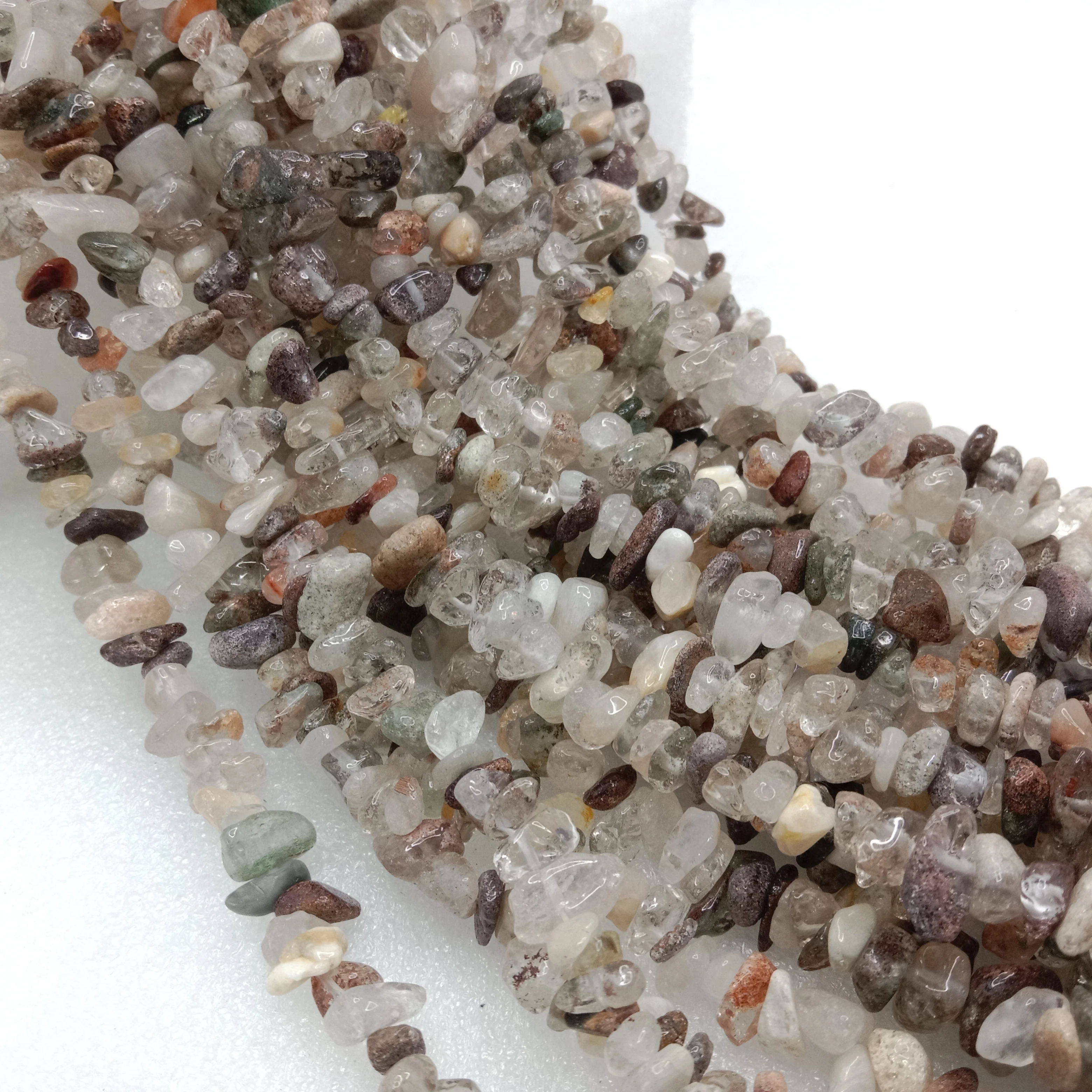 Amphibole quartz Uncut stone beads 1 string