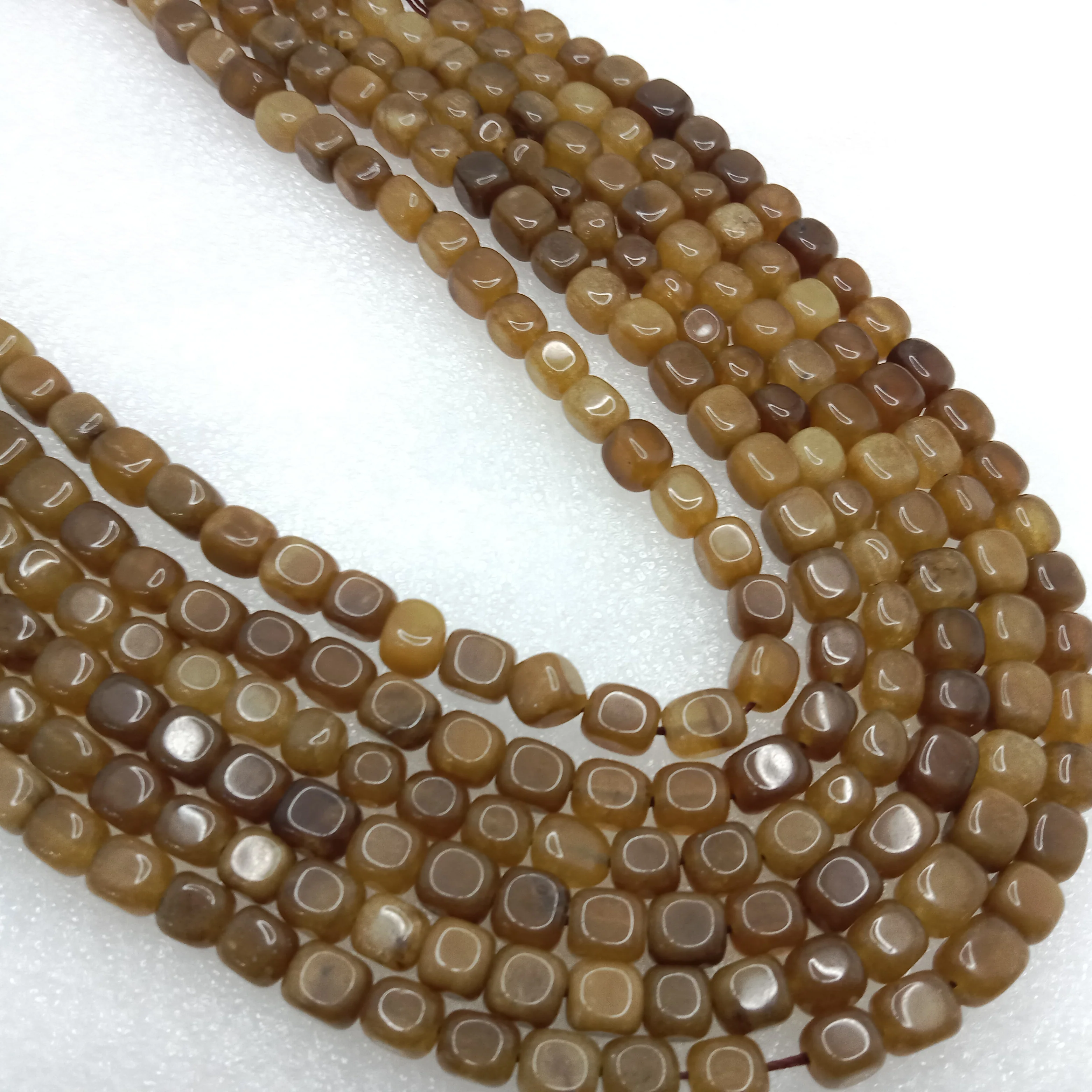 Brown fiber optic cat's eye High quality tumble stone beads 1 string