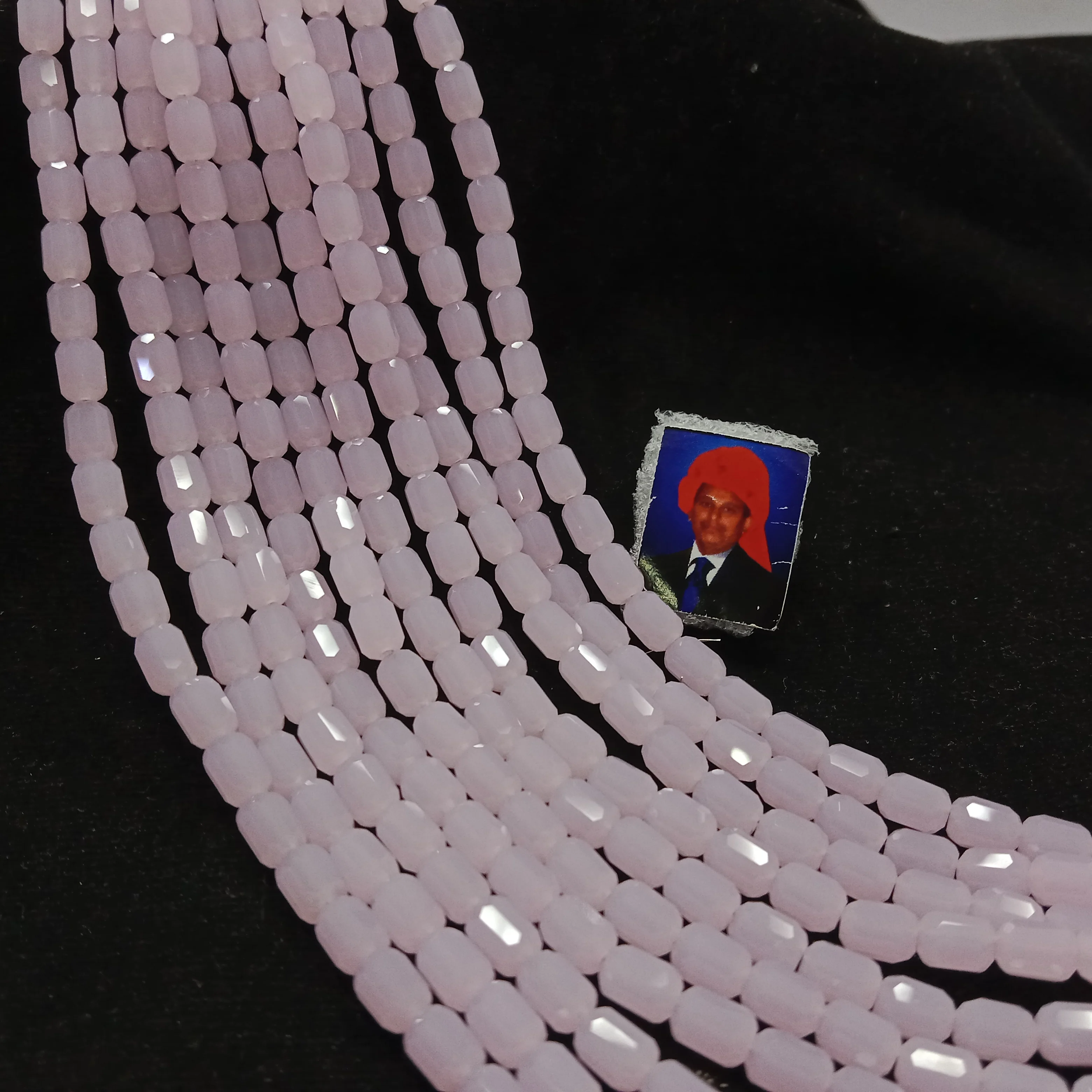 high quality pink cylinder shape crystal beads 5x5mm 1 string