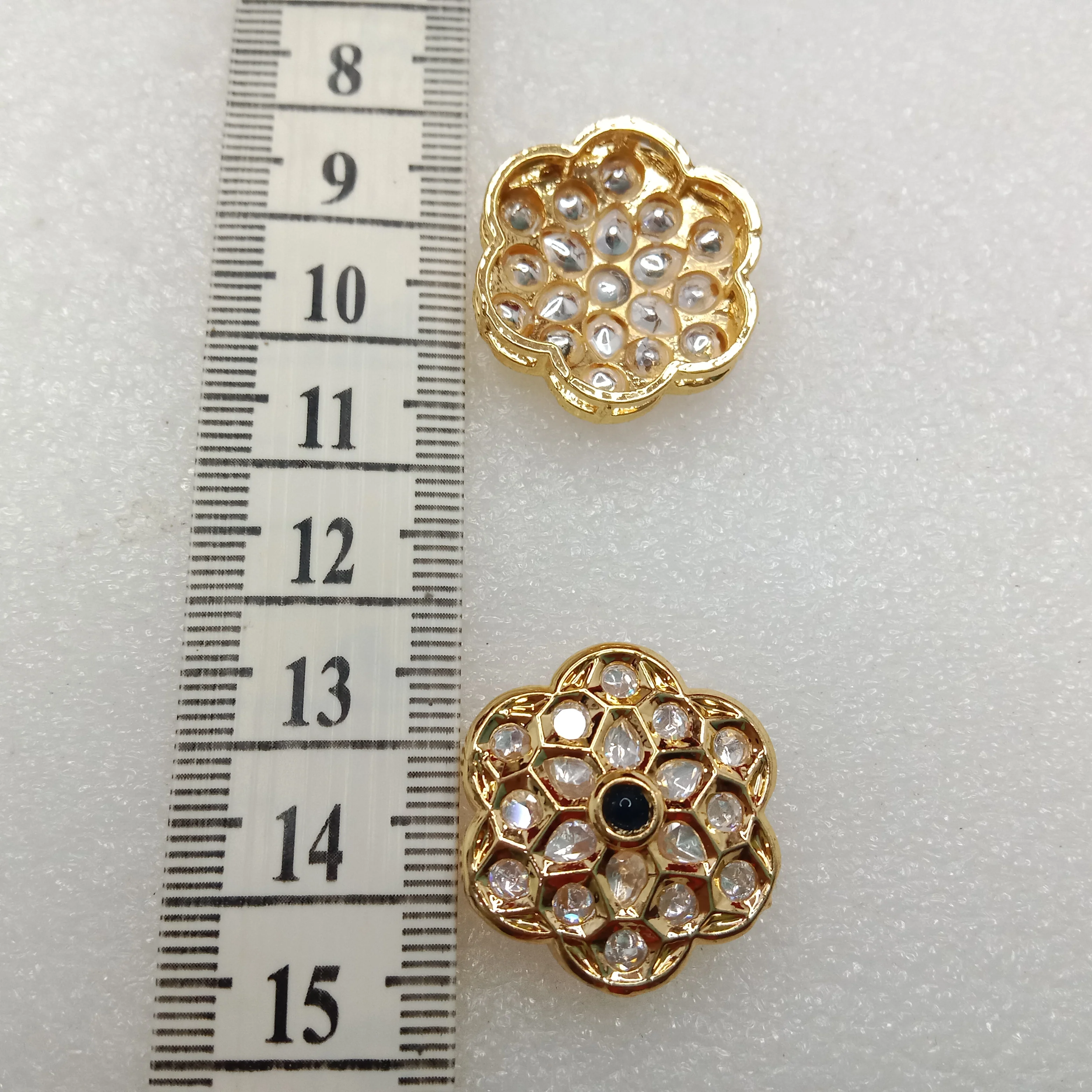 Dark blue (4pcs) high quality  flower shape kundan connectors 21mm(2cm)