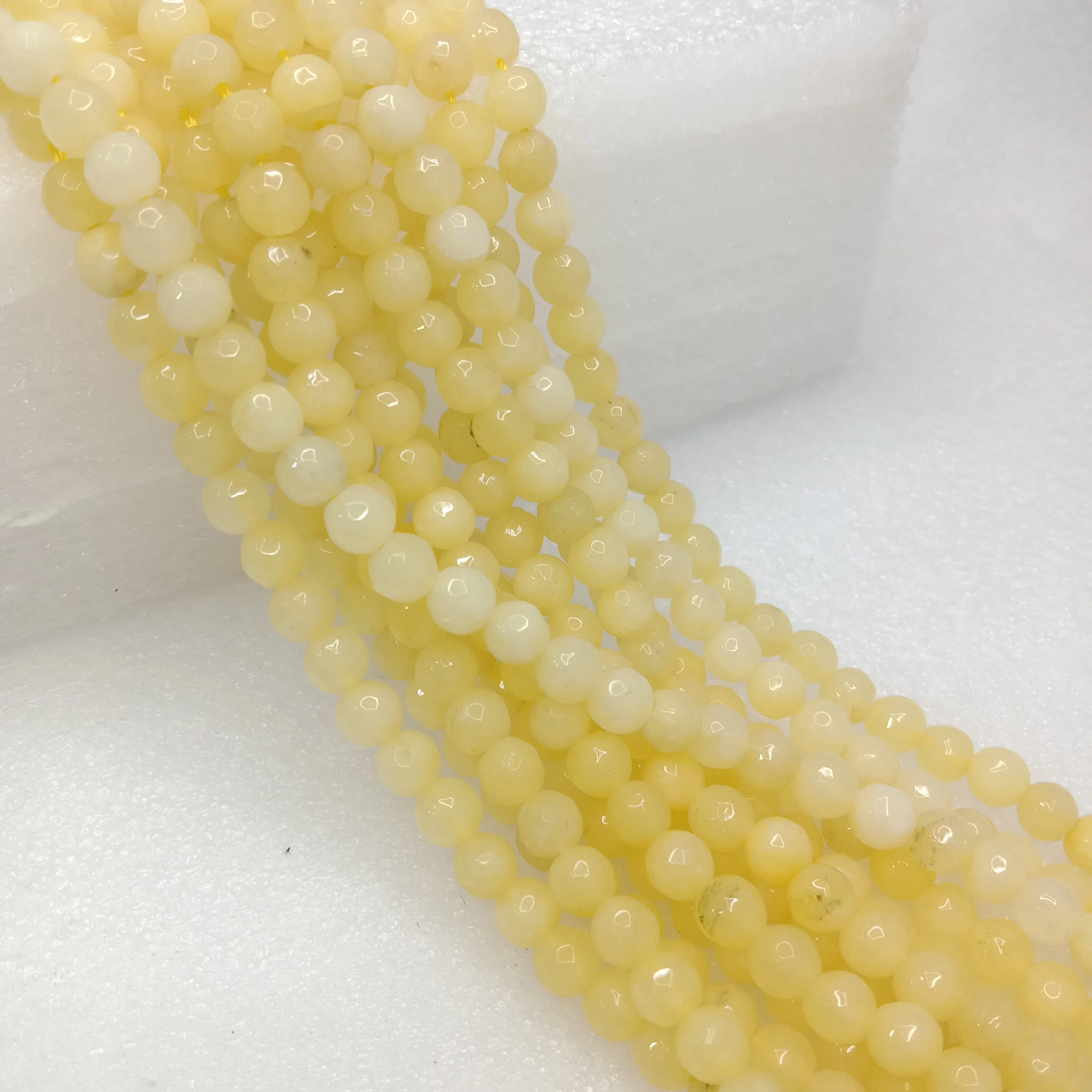 Lemon yellow High Quality agate Round Beads 6mm 1 string(60pcs)
