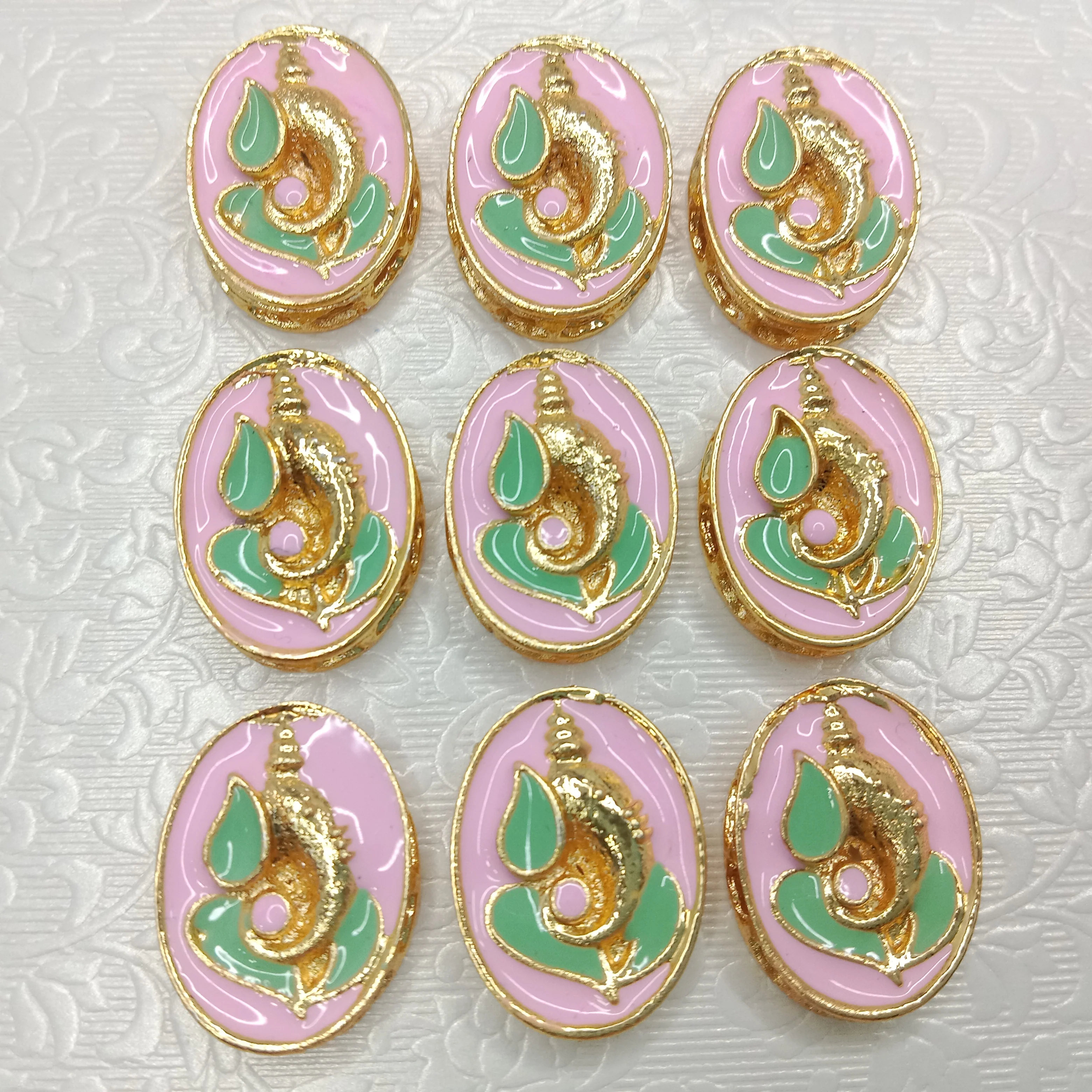 Meenakari Ganpati pendant kundan connectors 10pcs