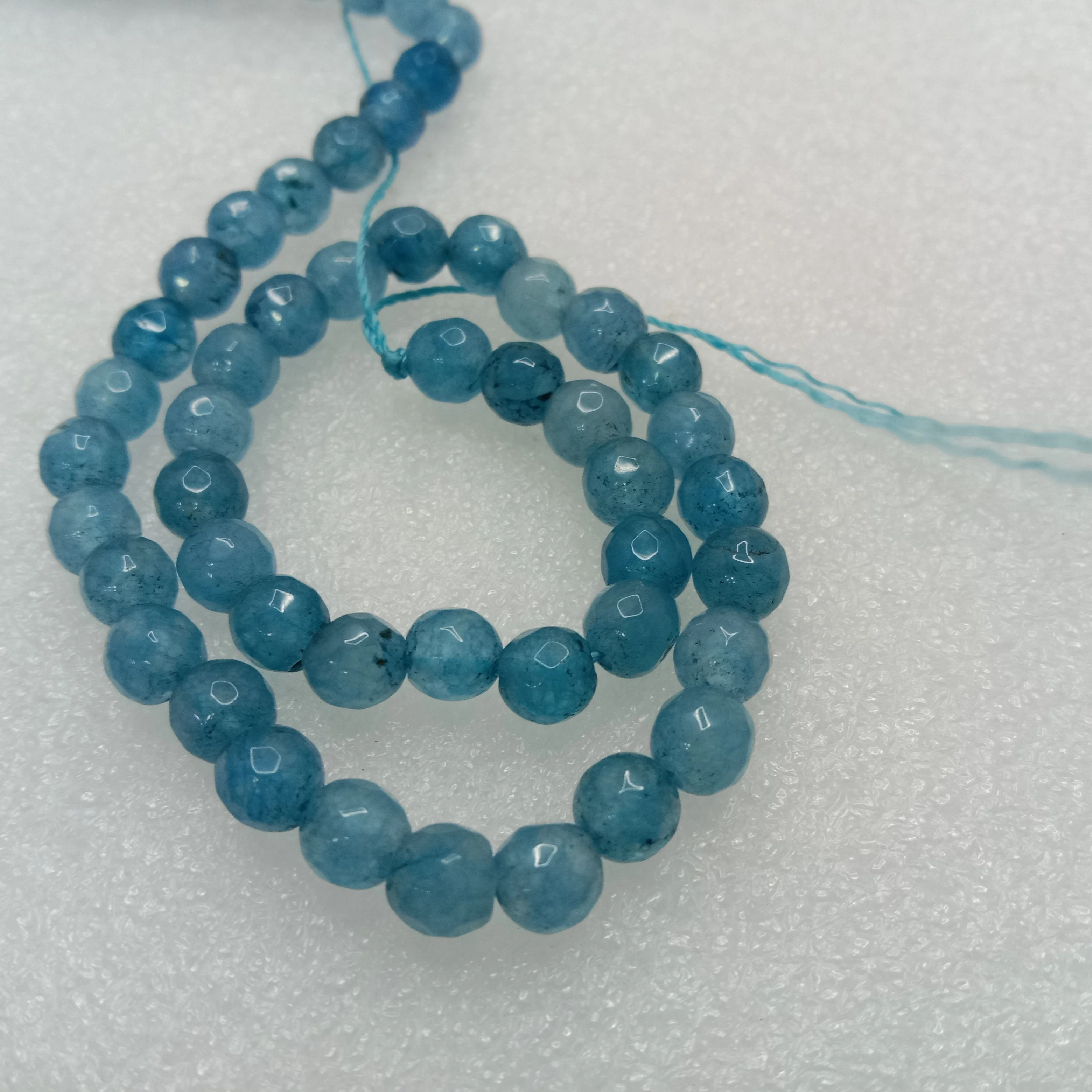 Aqua blue High Quality agate Round Beads 6mm 1 string(60pcs)