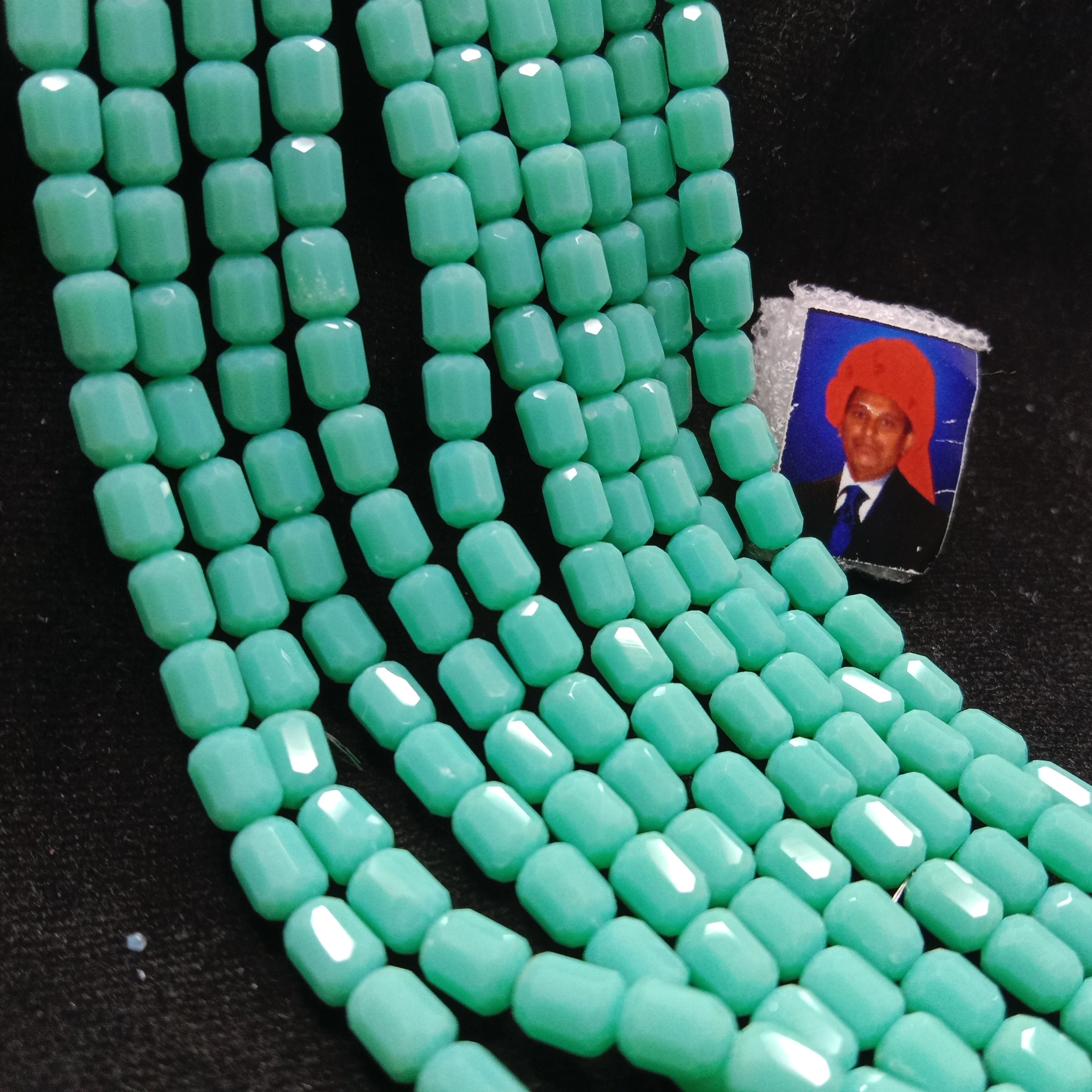 high quality sea green cylinder crystal beads 5x5mm 1 string