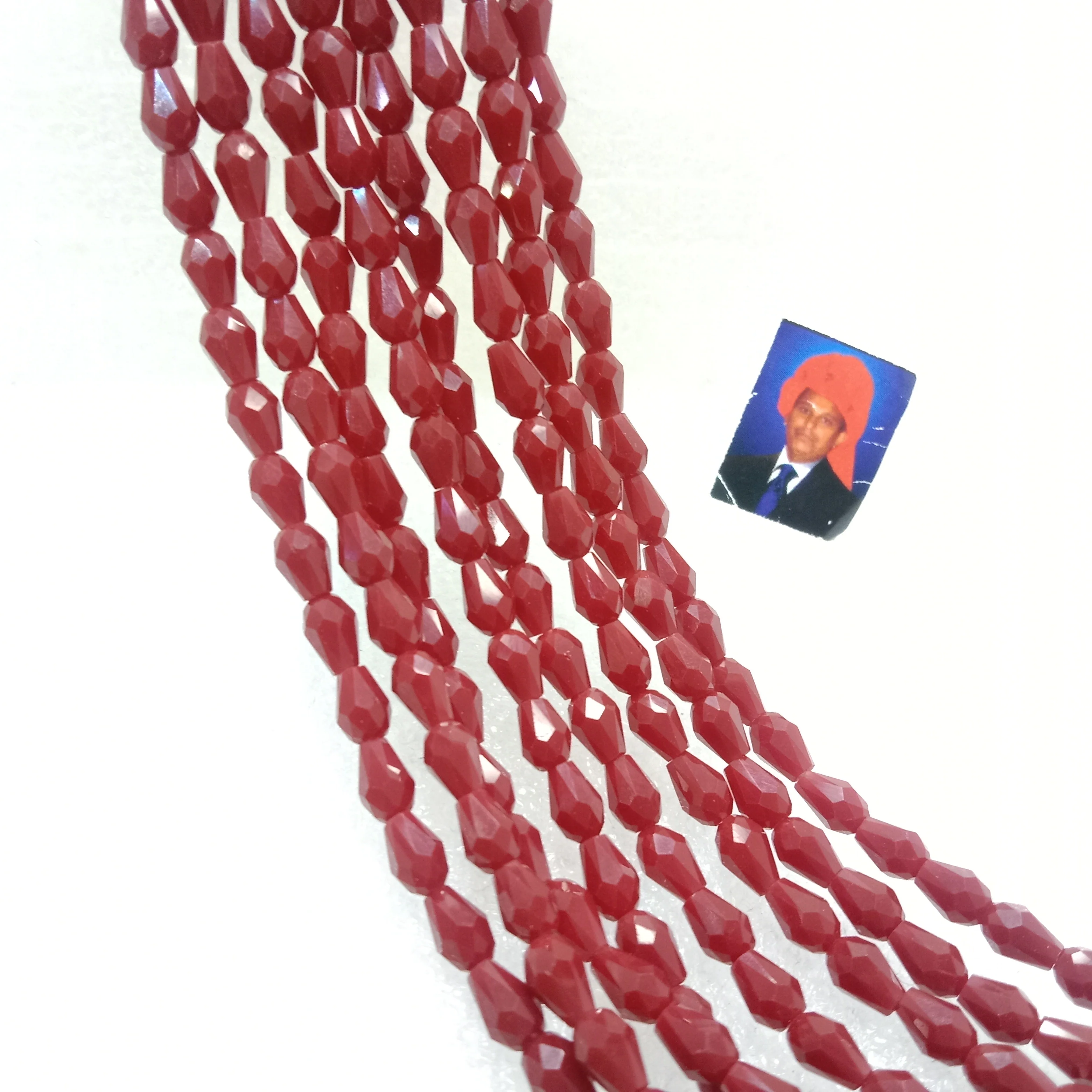 high quality dark red drop shape crystal beads 4x4mm 1 string