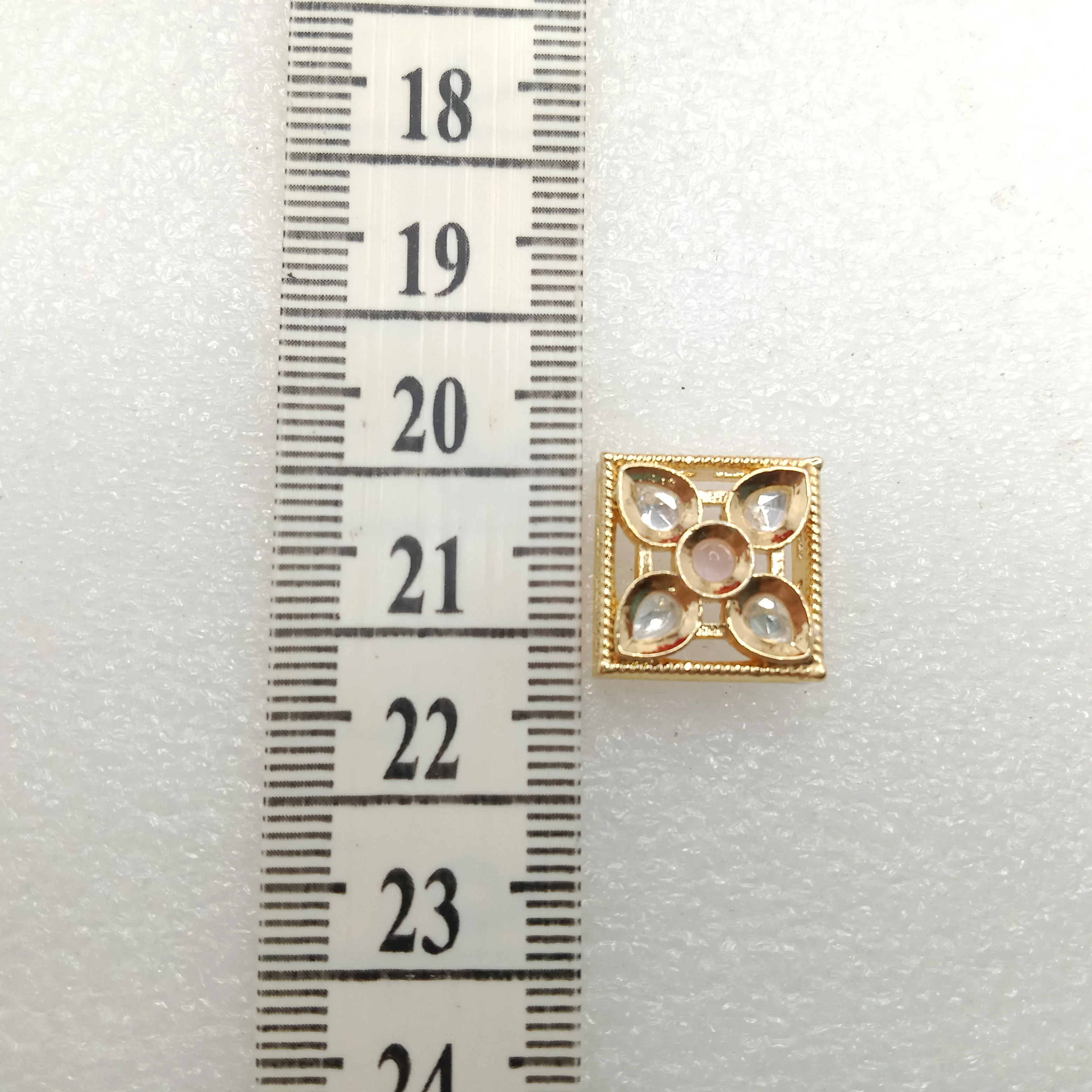 Light pink (6pcs) high quality kundan connectors 14mm(2cm)