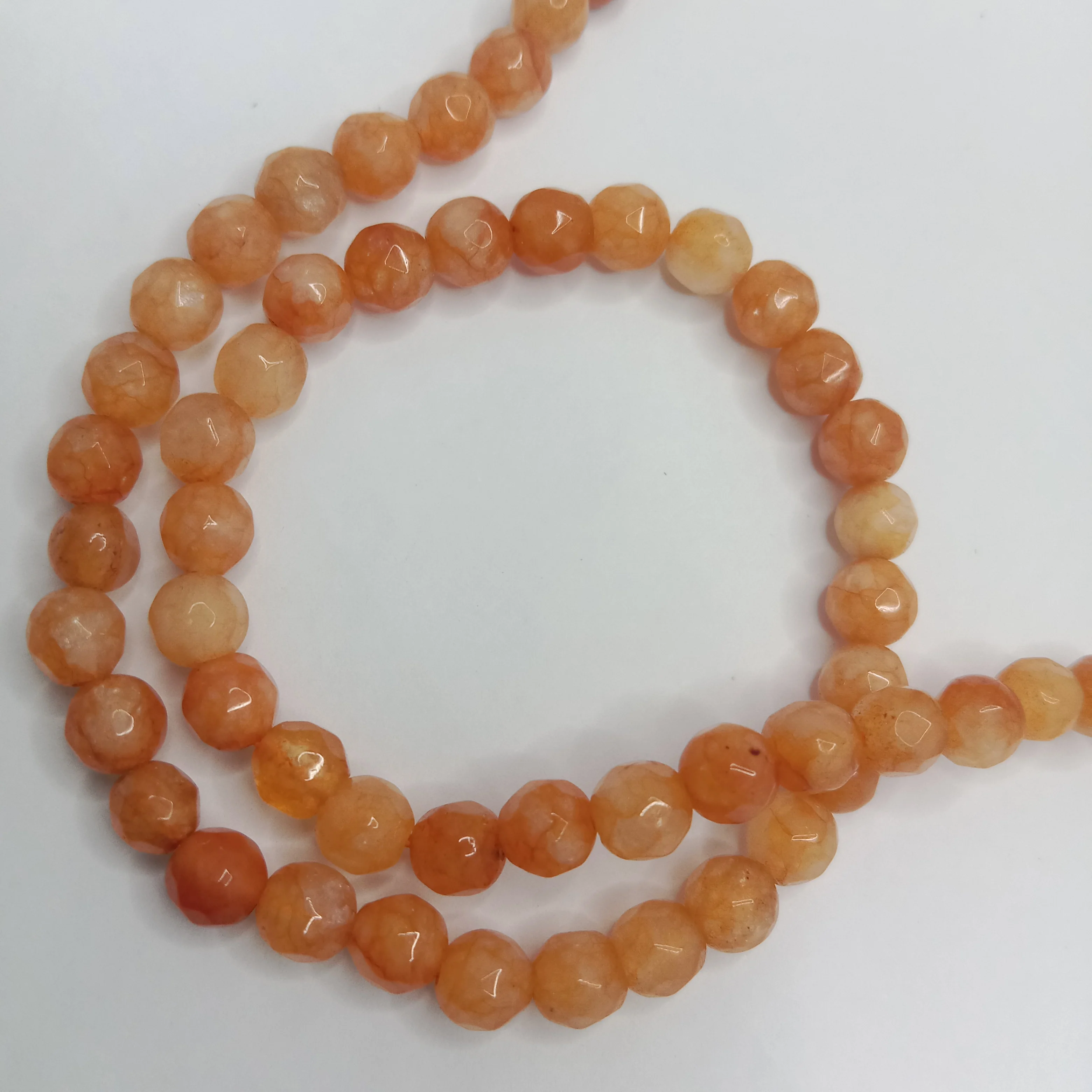 Light shades orange High Quality agate Round Beads 4mm 1 string