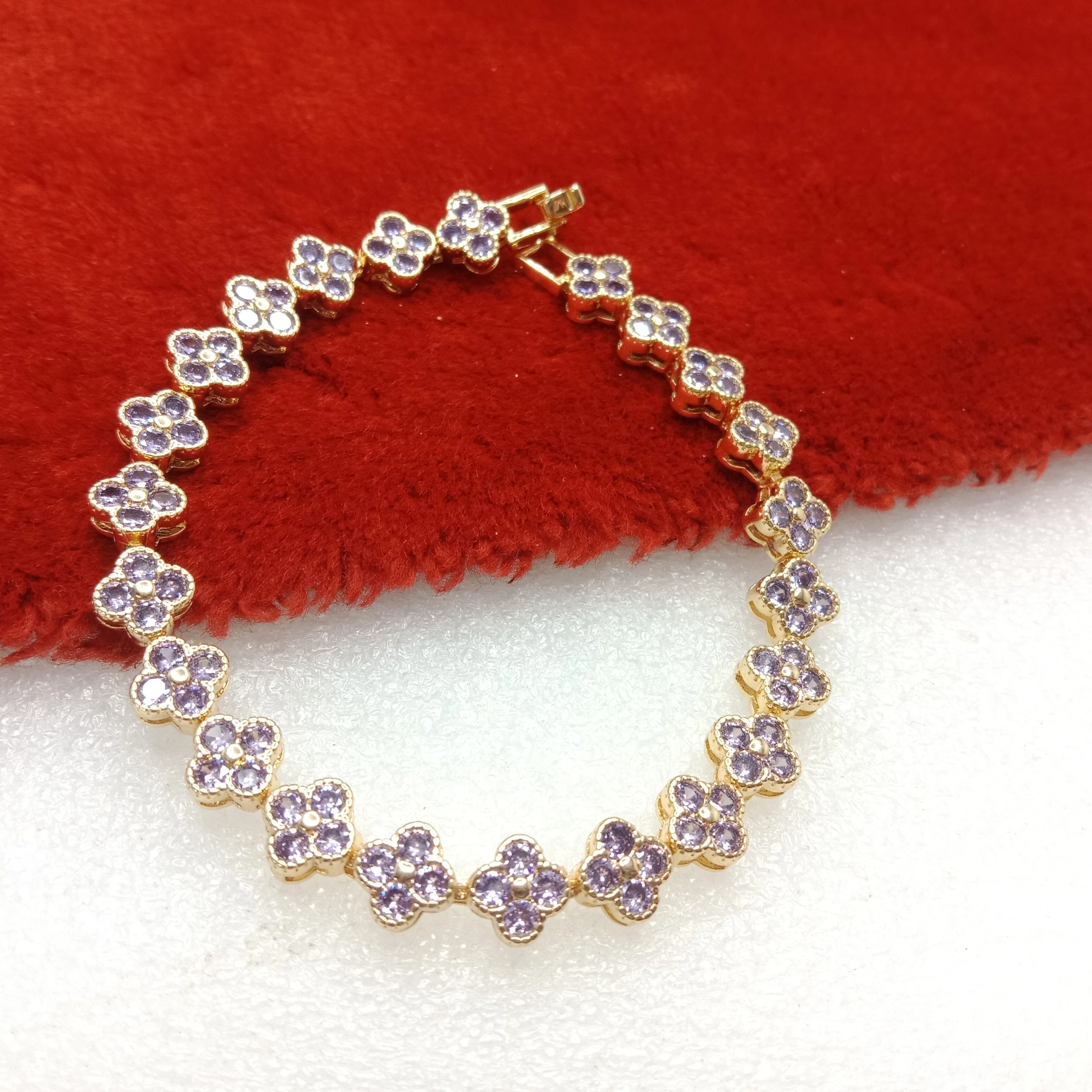 Light purple stone (1pcs) high quality AD bracelet (6 inches)