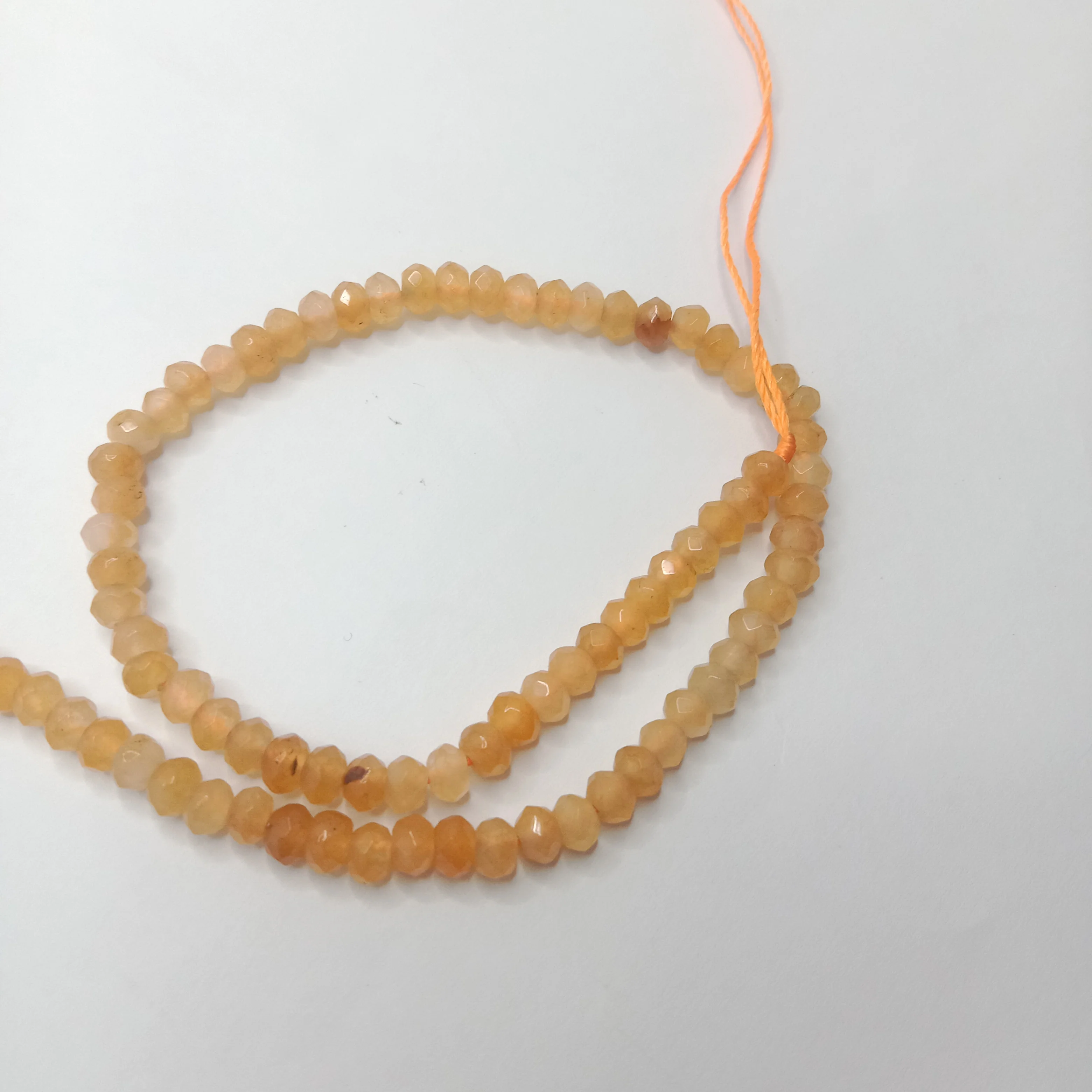 Golden yellow High Quality agate Rondell Beads 4mm 1 string