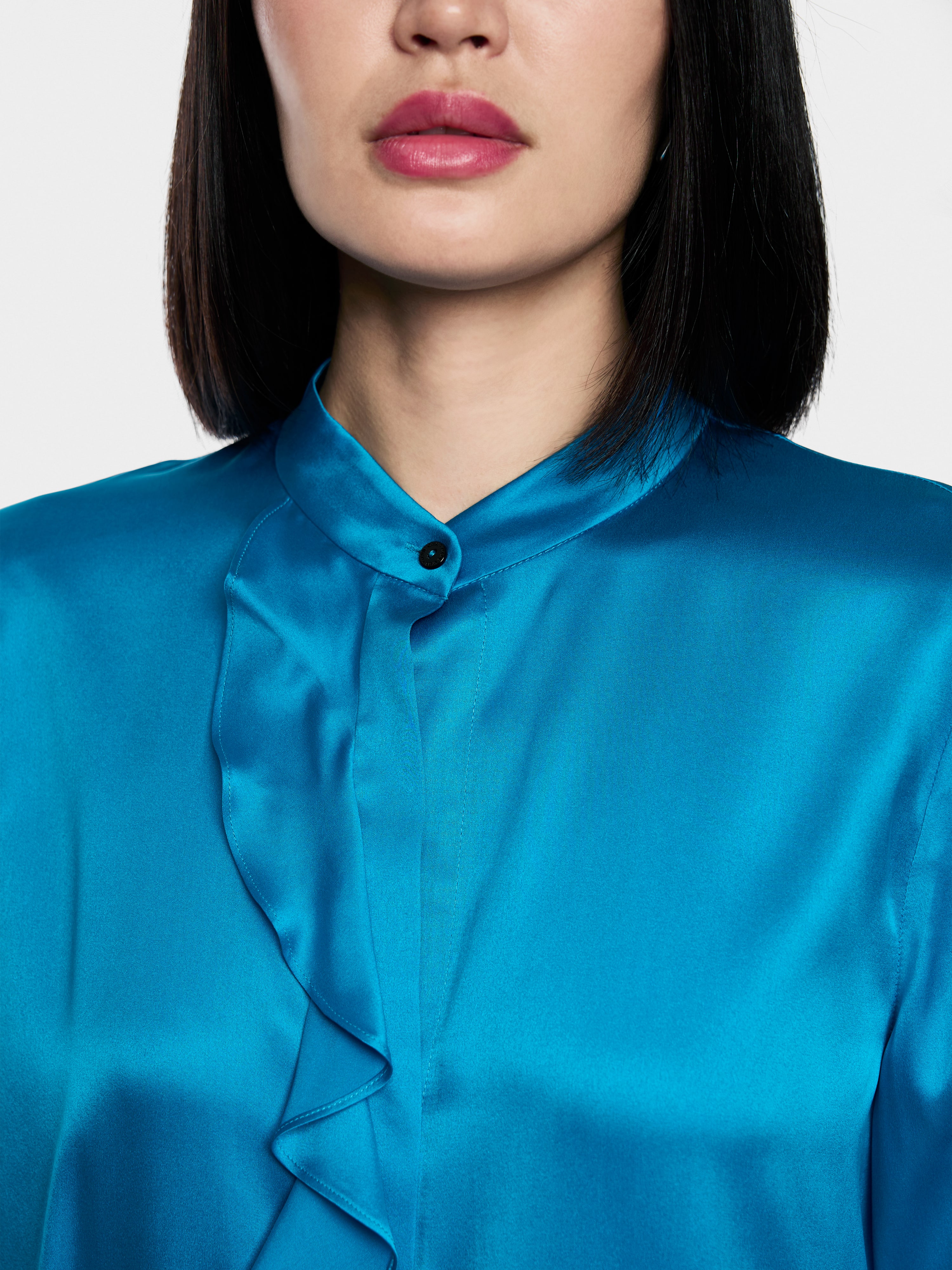 Marc Cain Silk blouse with flounce
