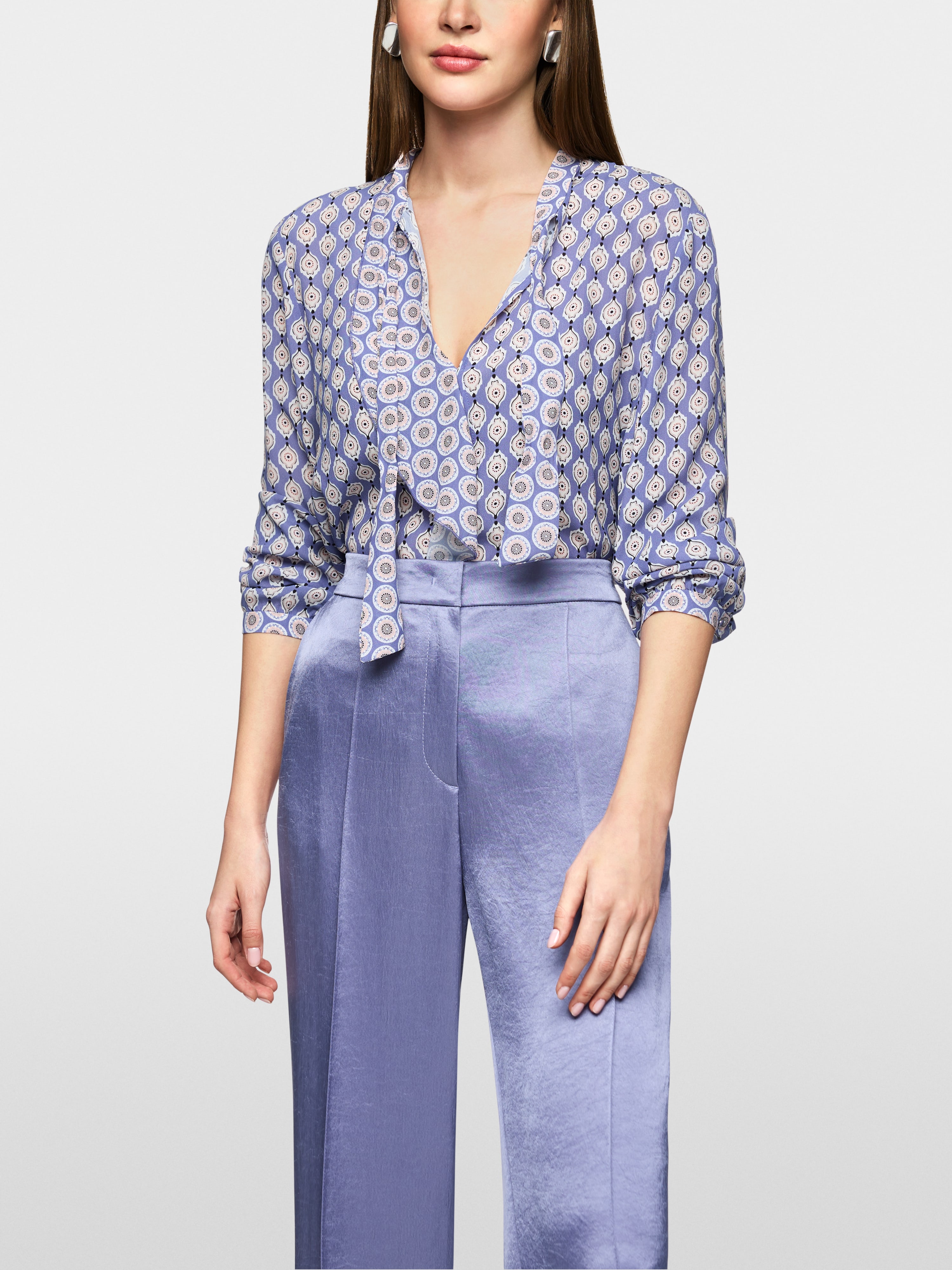 Marc Cain Airy bow blouse with flounce