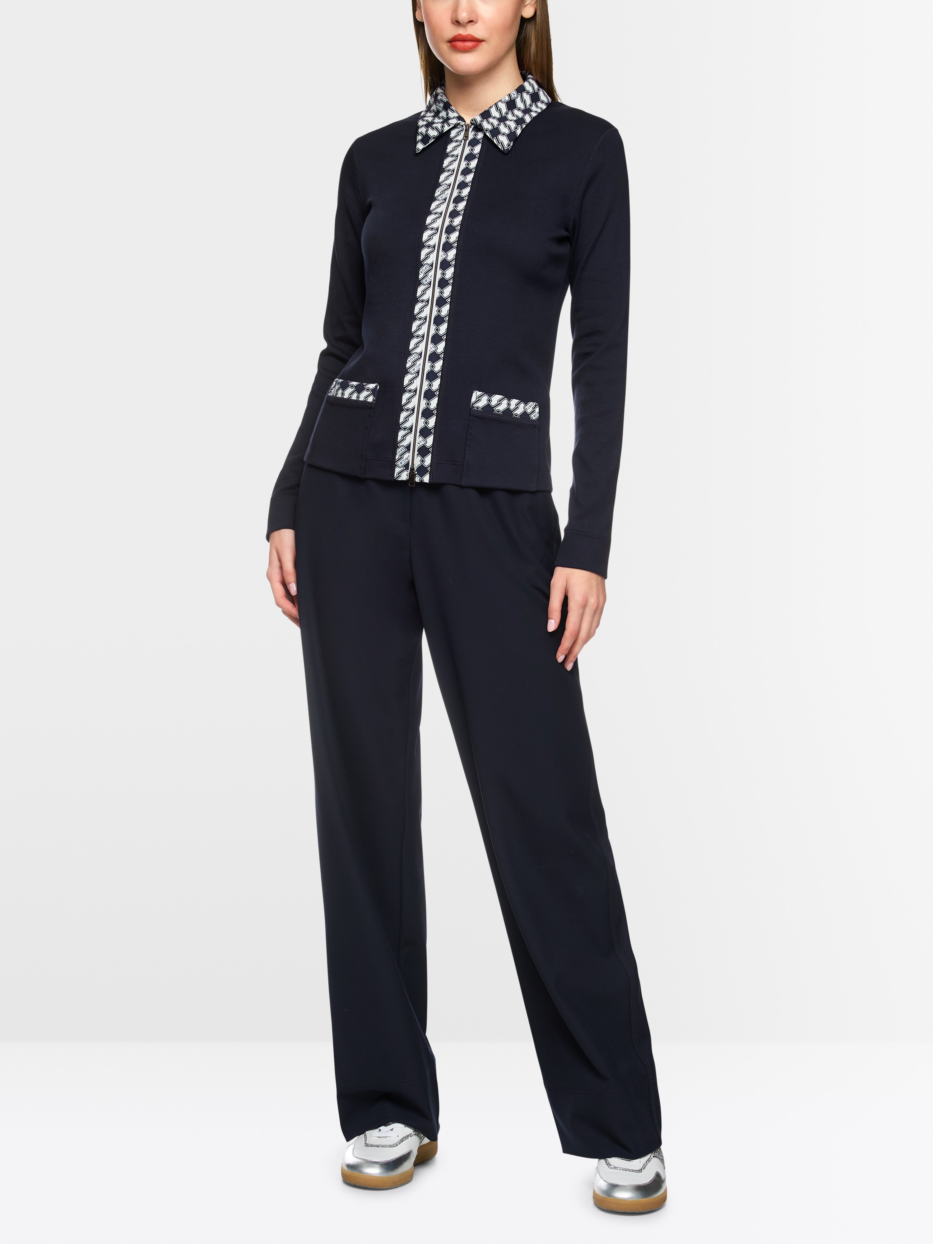 Marc Cain Jersey jacket with cube print details