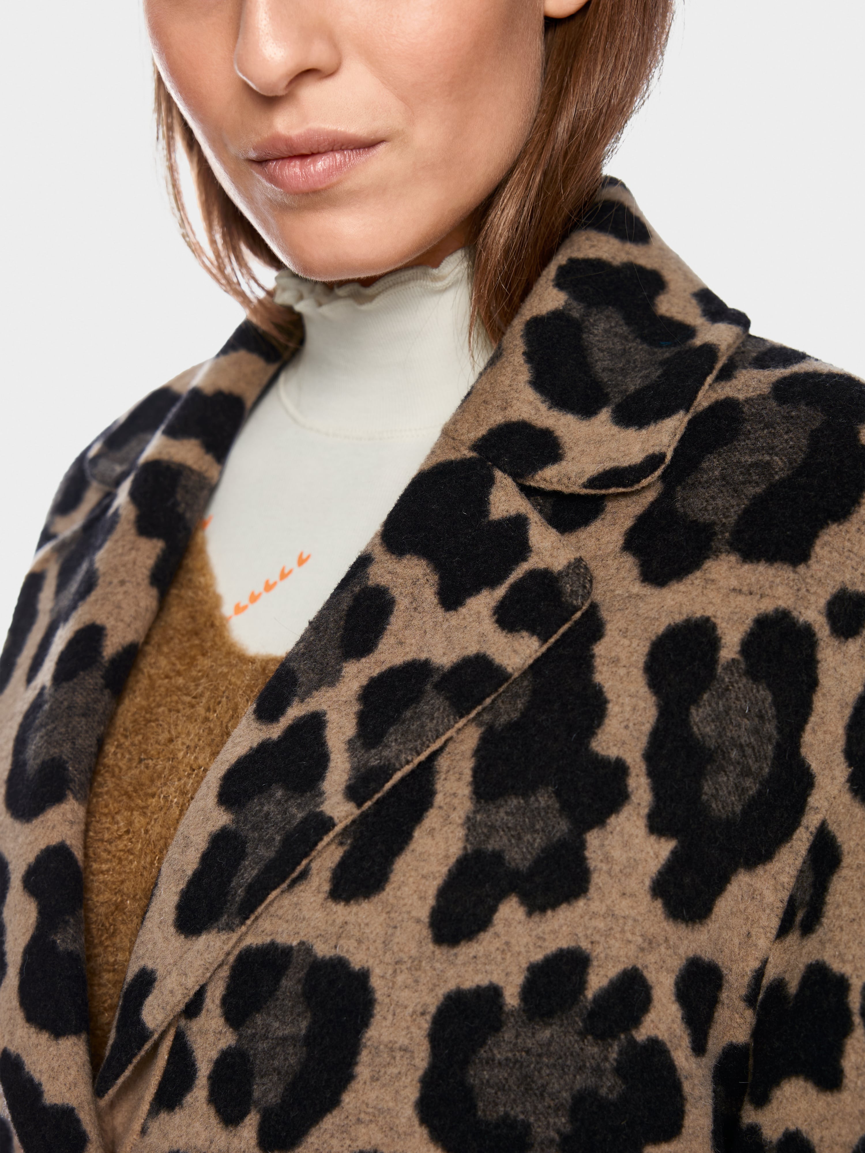 Marc Cain Reversible coat with leopard print