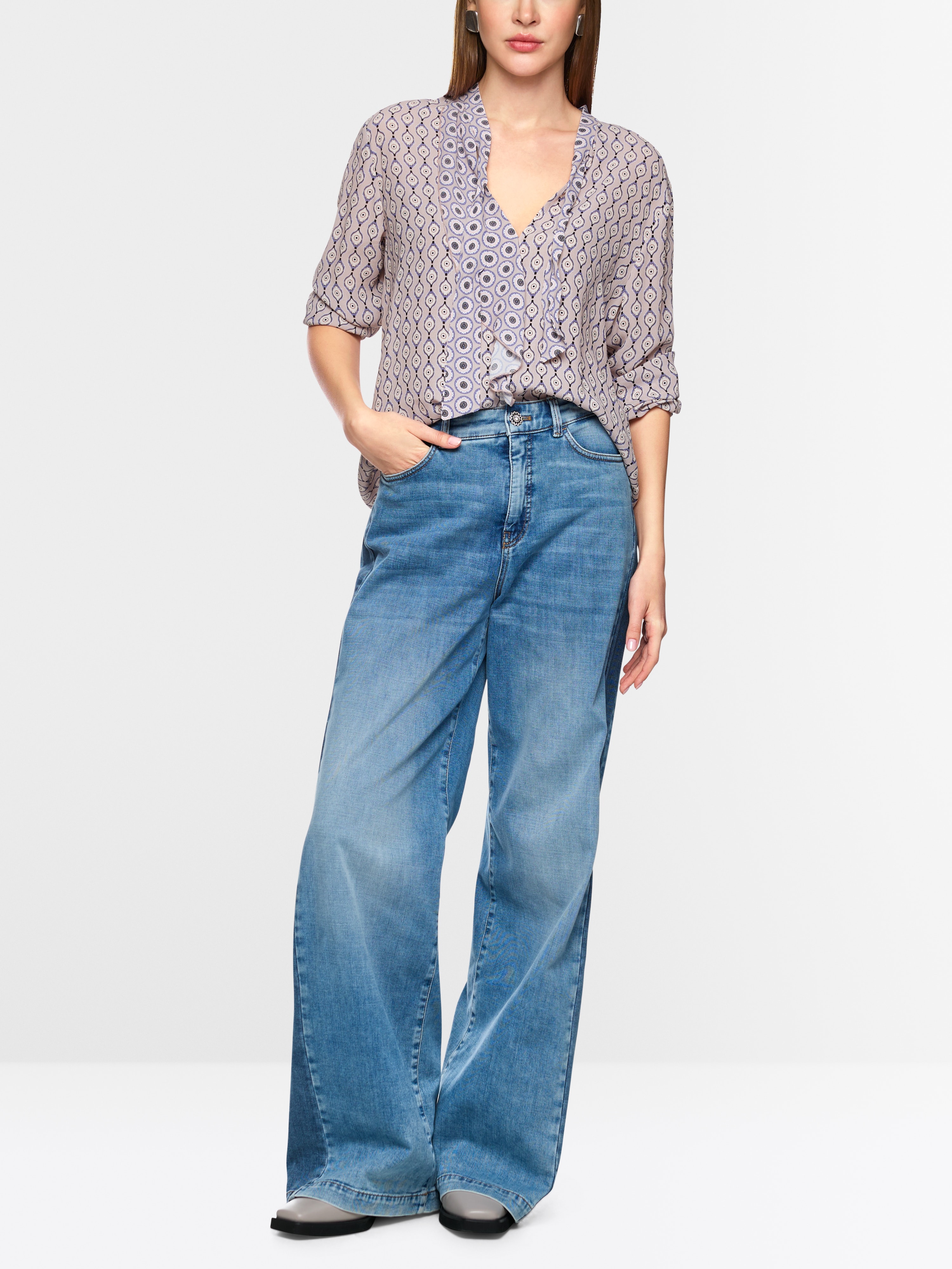 Marc Cain Airy bow blouse with flounce