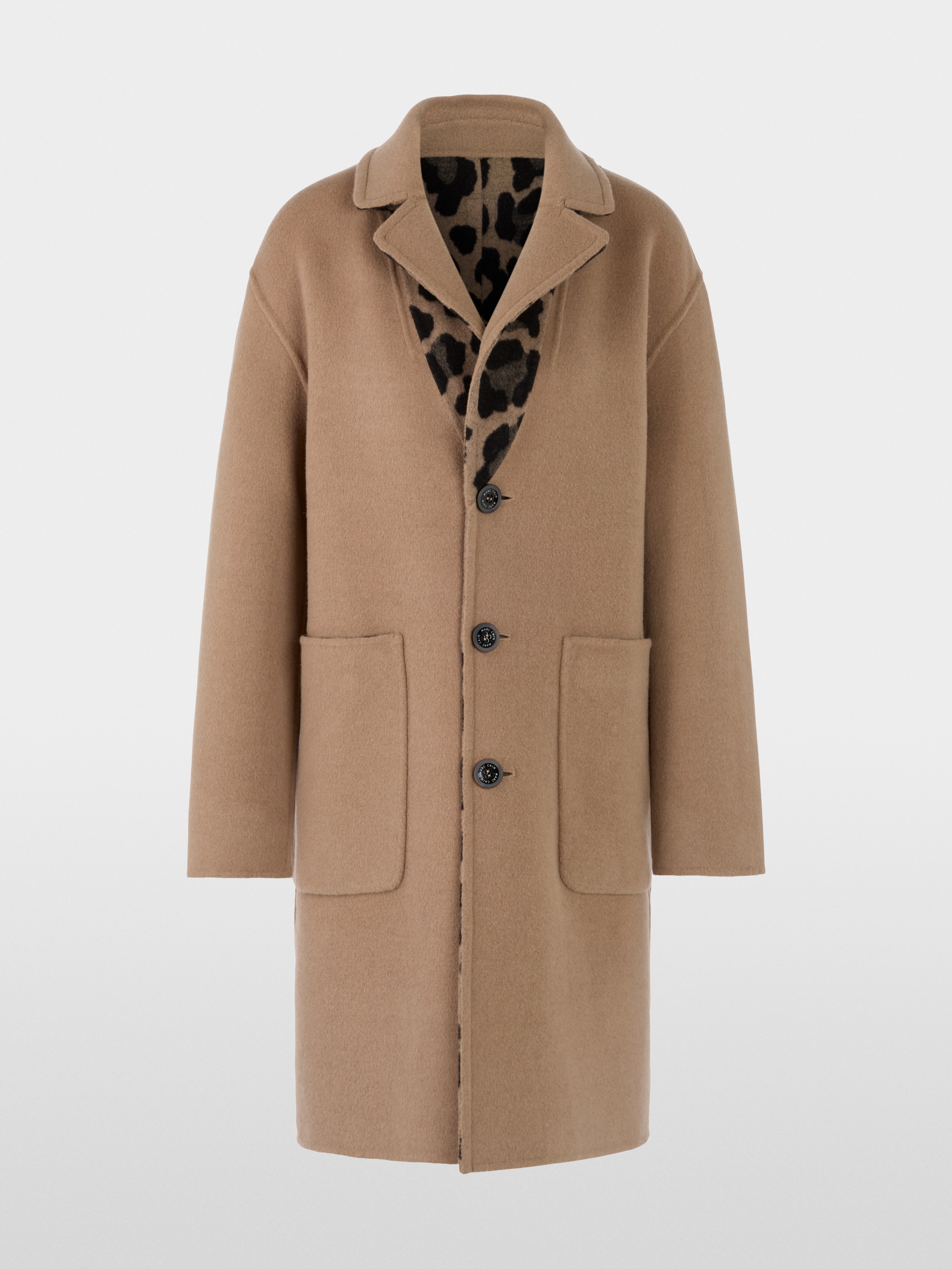 Marc Cain Reversible coat with leopard print