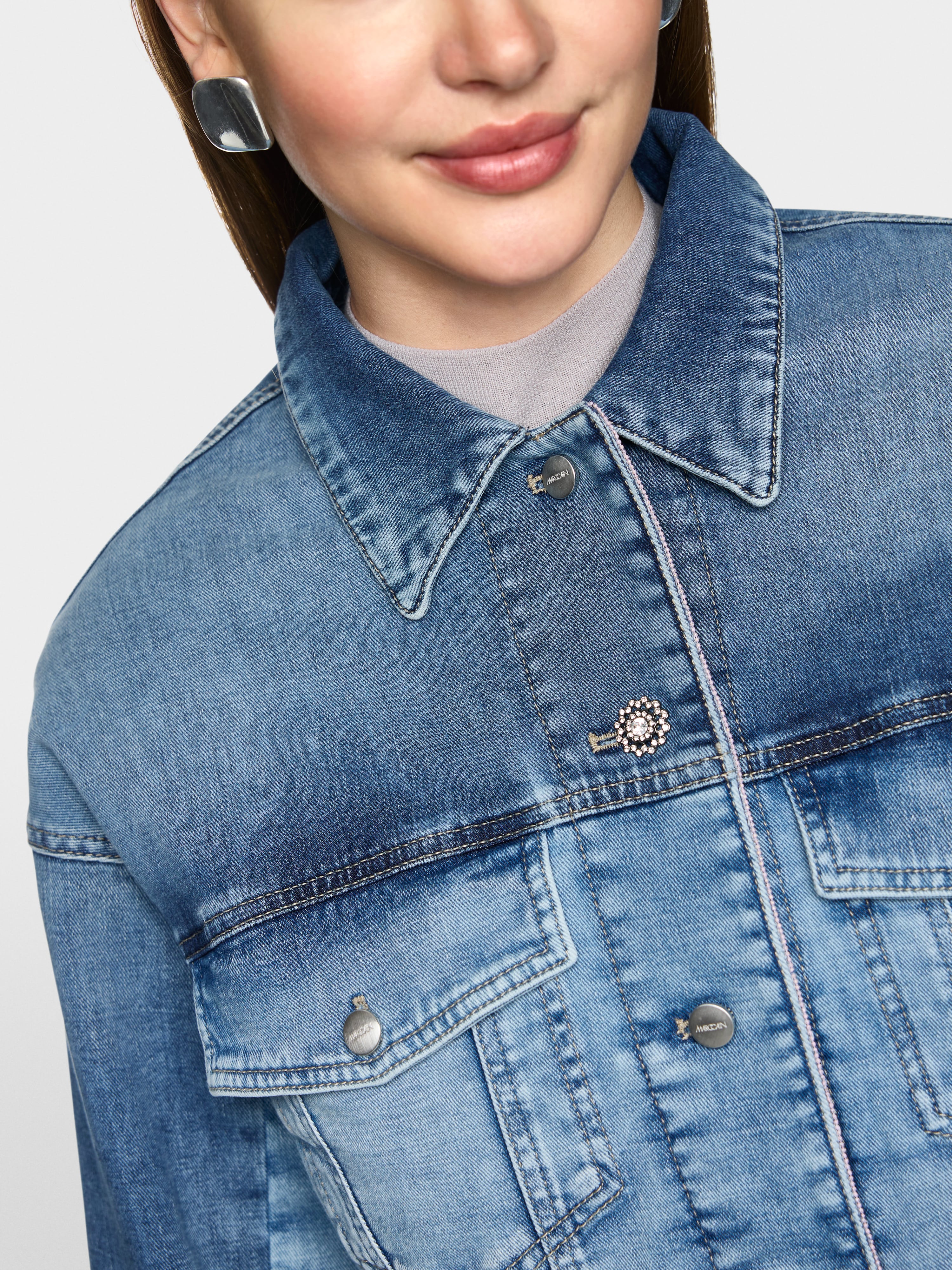 Marc Cain Denim jacket with decorative button