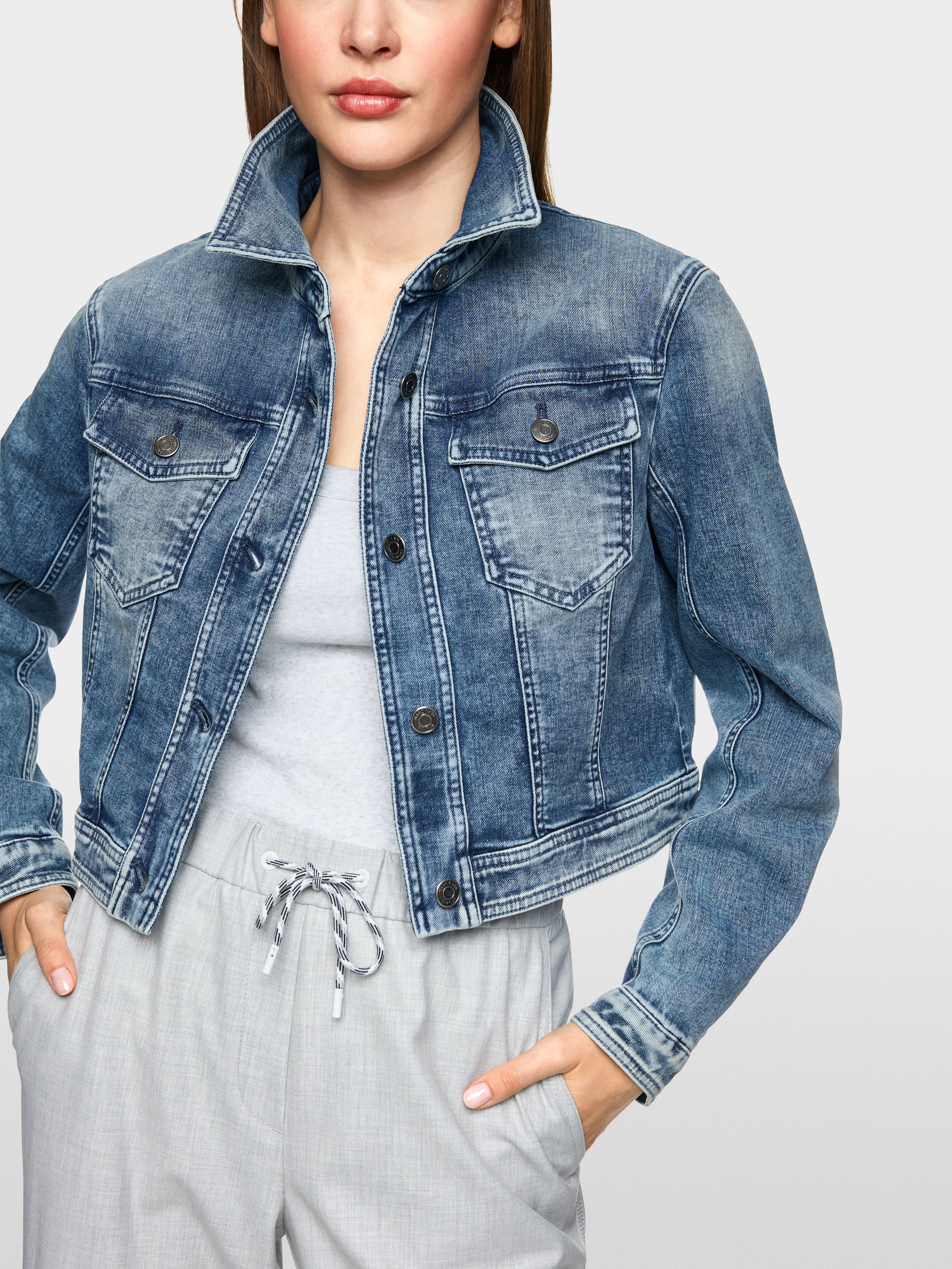 Marc Cain Rethink Together short denim jacket