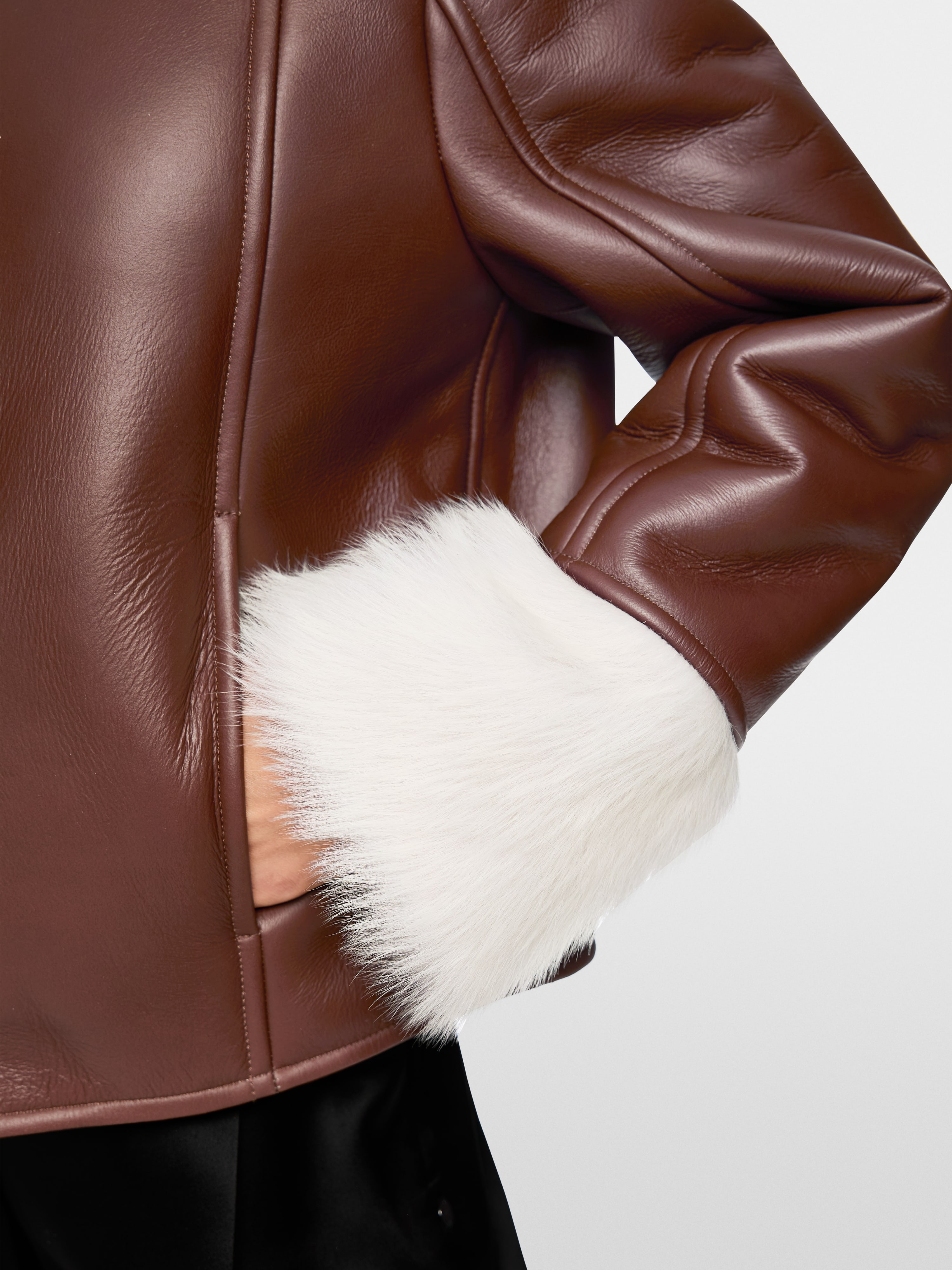 Marc Cain Lambskin jacket with cosy collar
