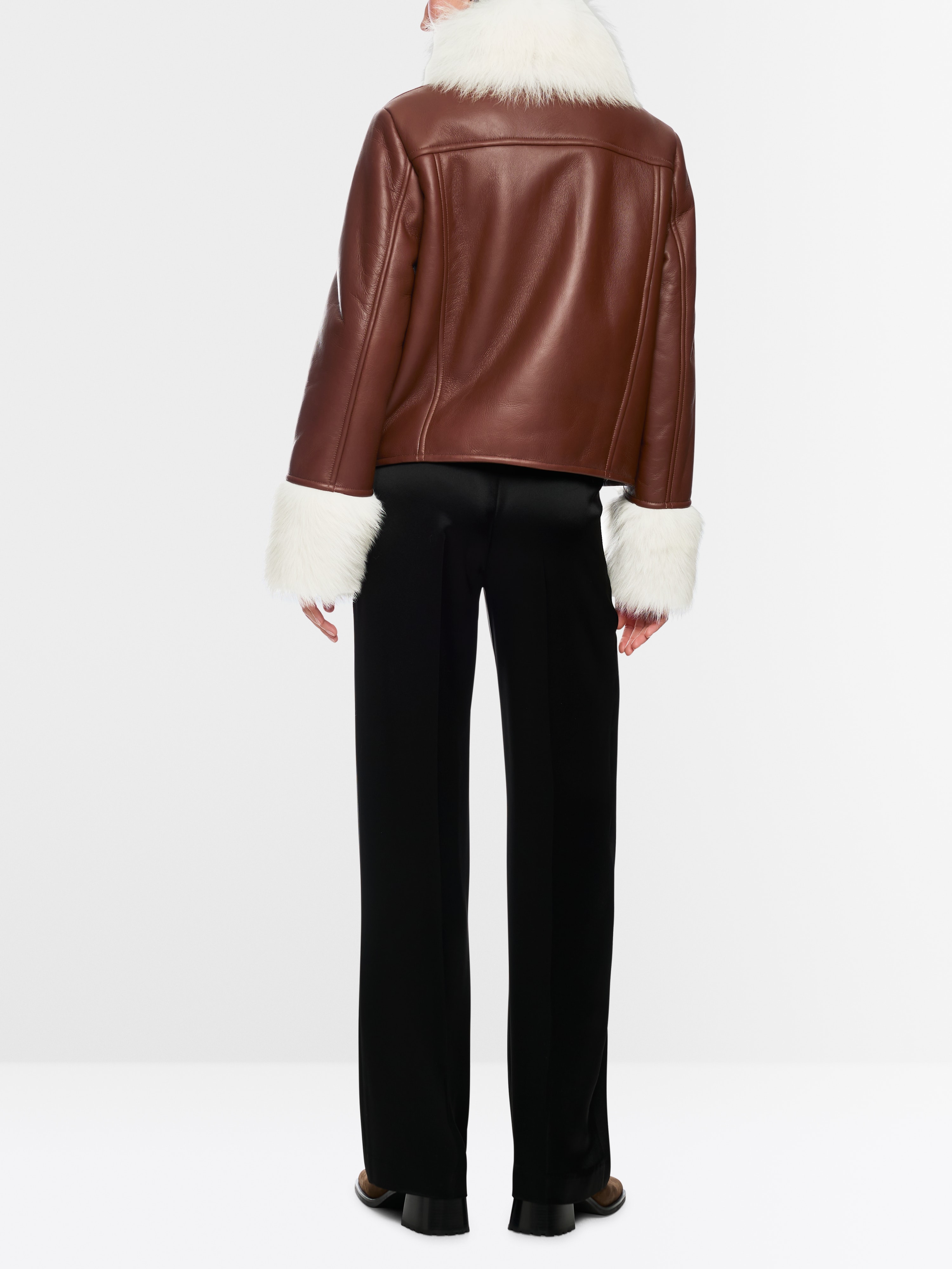 Marc Cain Lambskin jacket with cosy collar