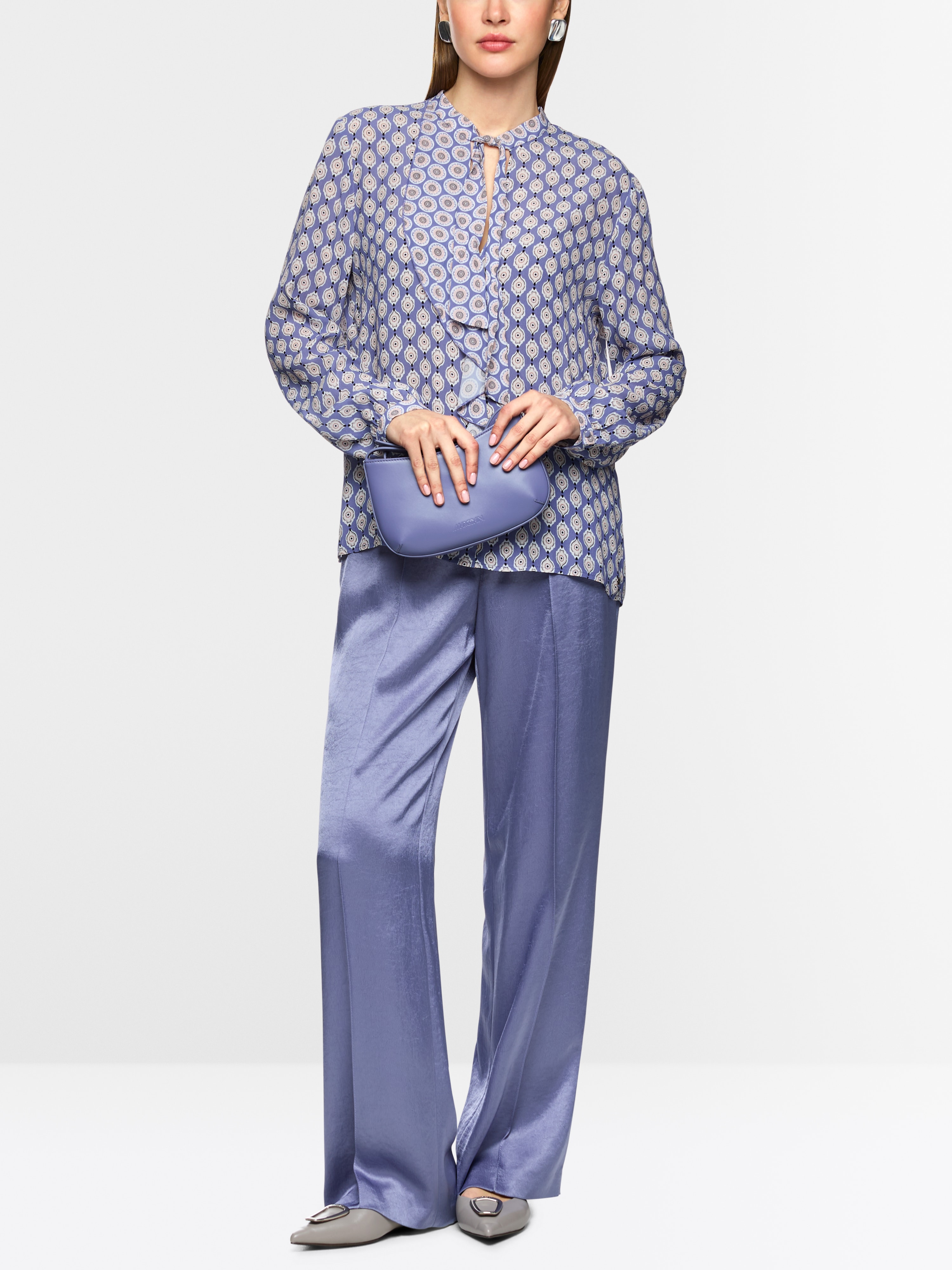 Marc Cain Airy bow blouse with flounce