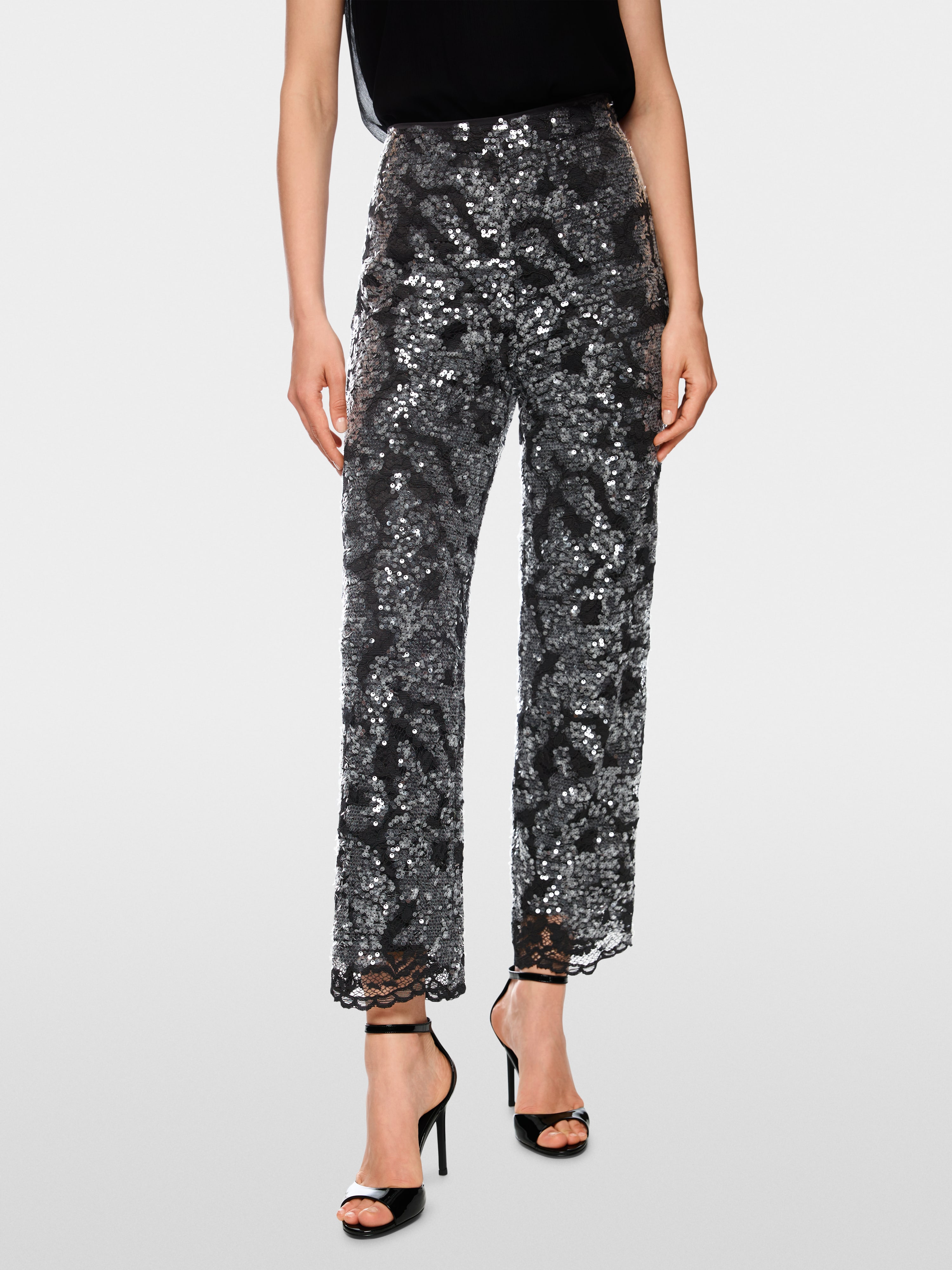 Marc Cain FRIA trousers with sequins and lace
