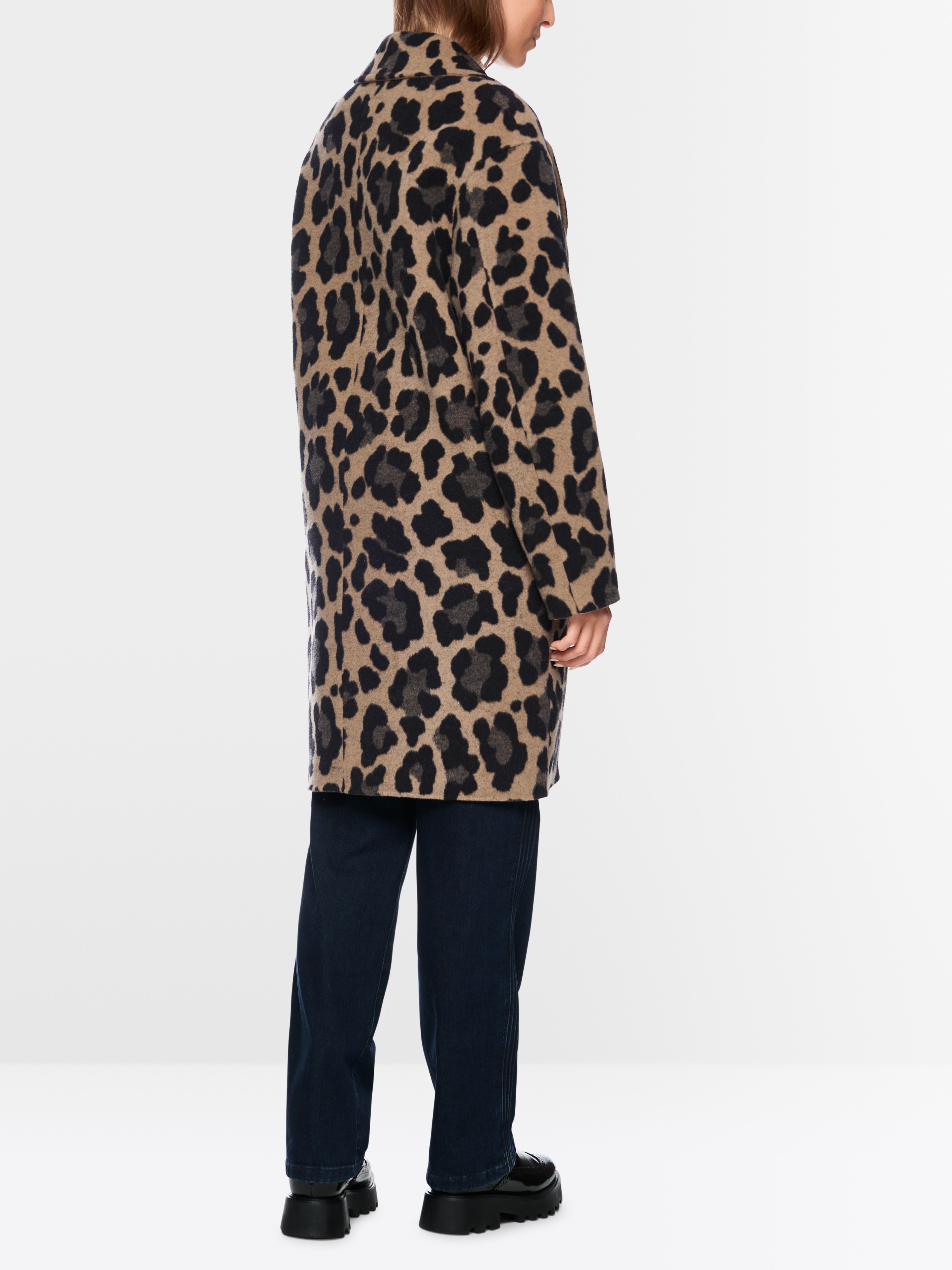 Marc Cain Reversible coat with leopard print