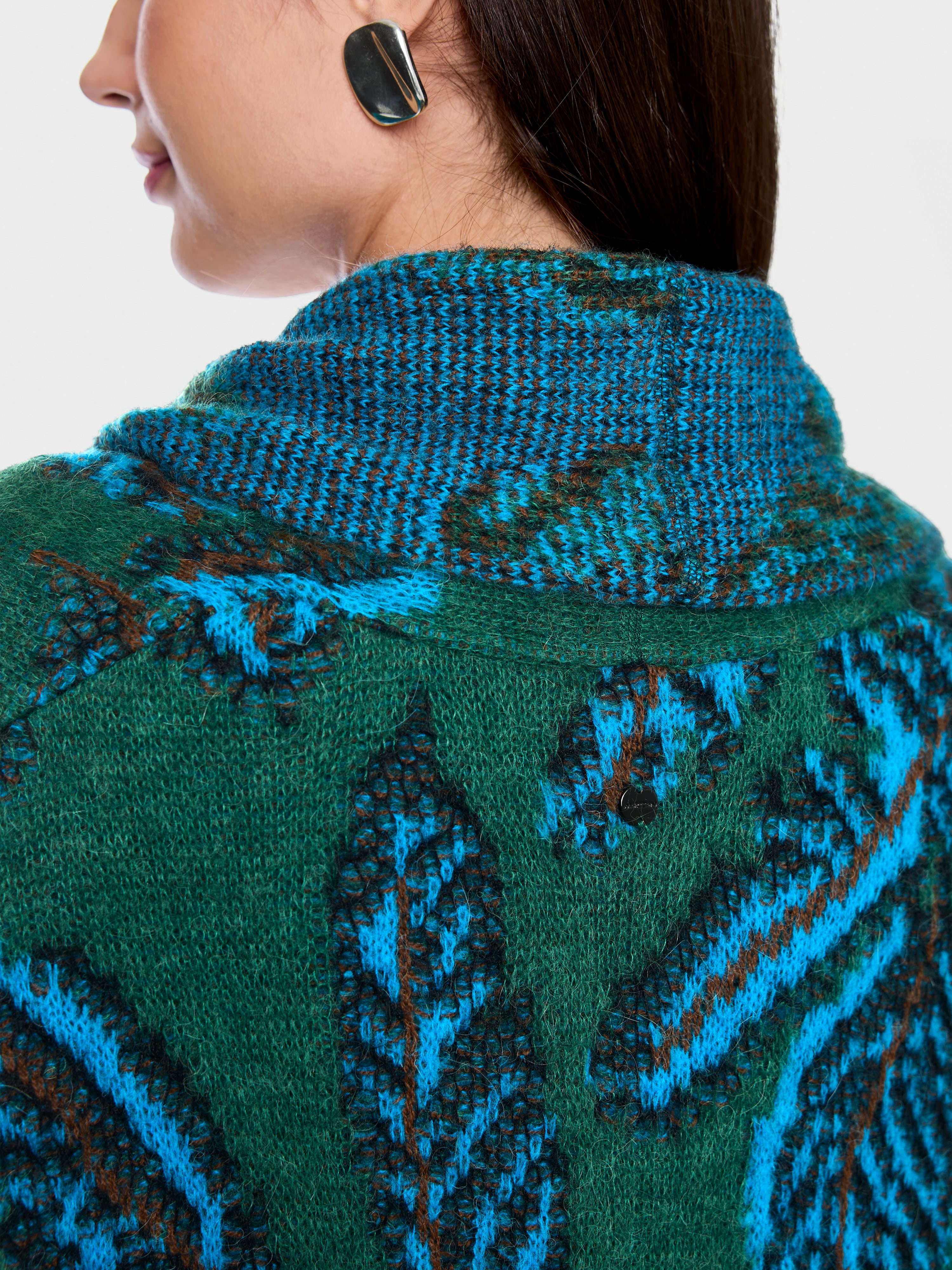 Marc Cain Knitted in Germany jacquard cape coat