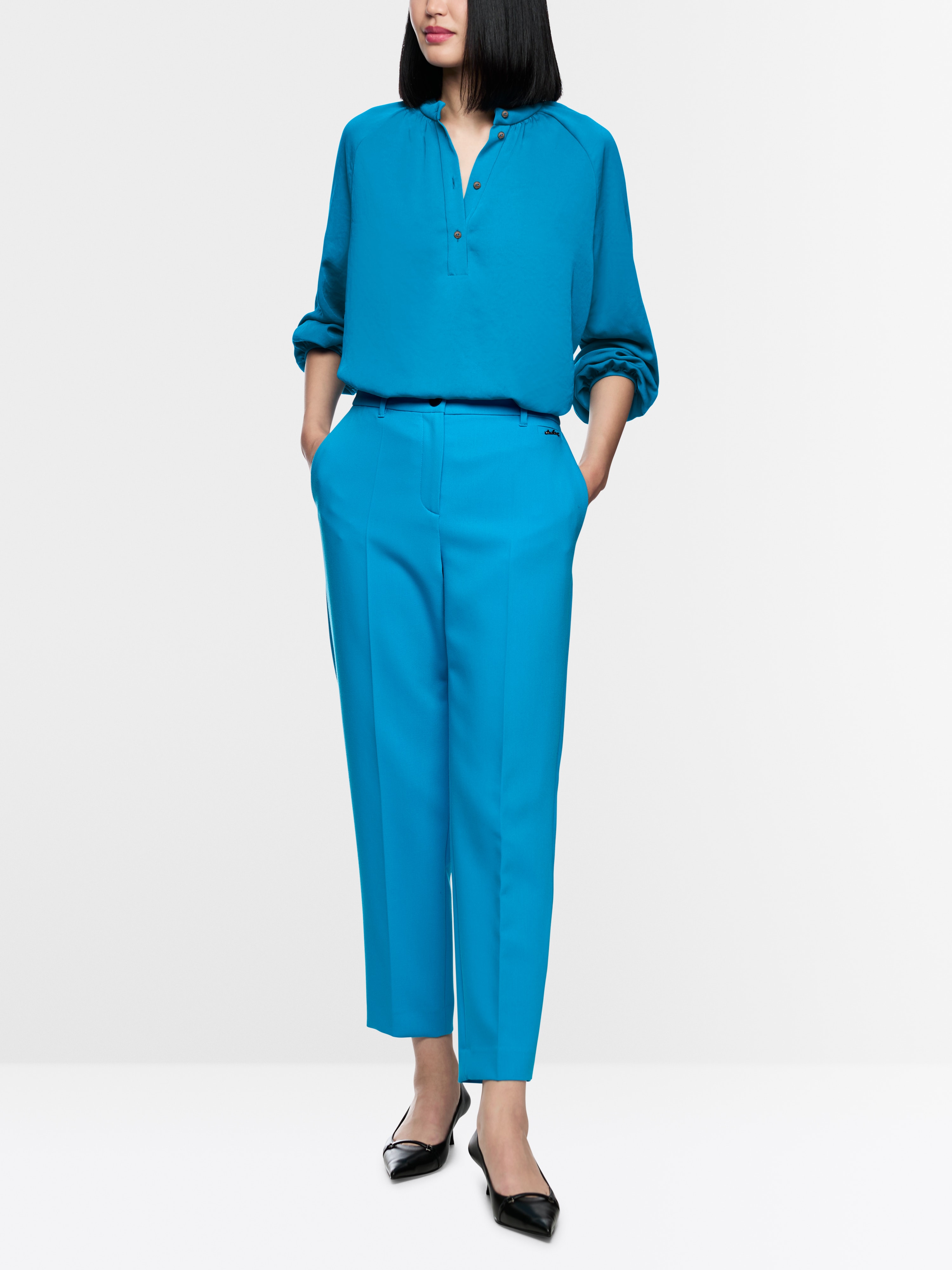 Marc Cain Rethink Together stand-up collar blouse