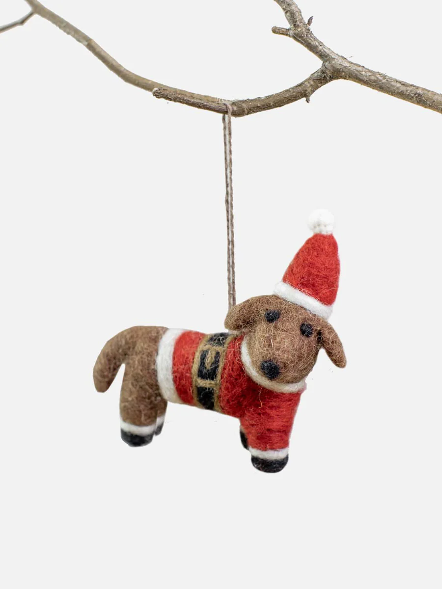 Weihnachtsanhänger Hund aus Filz