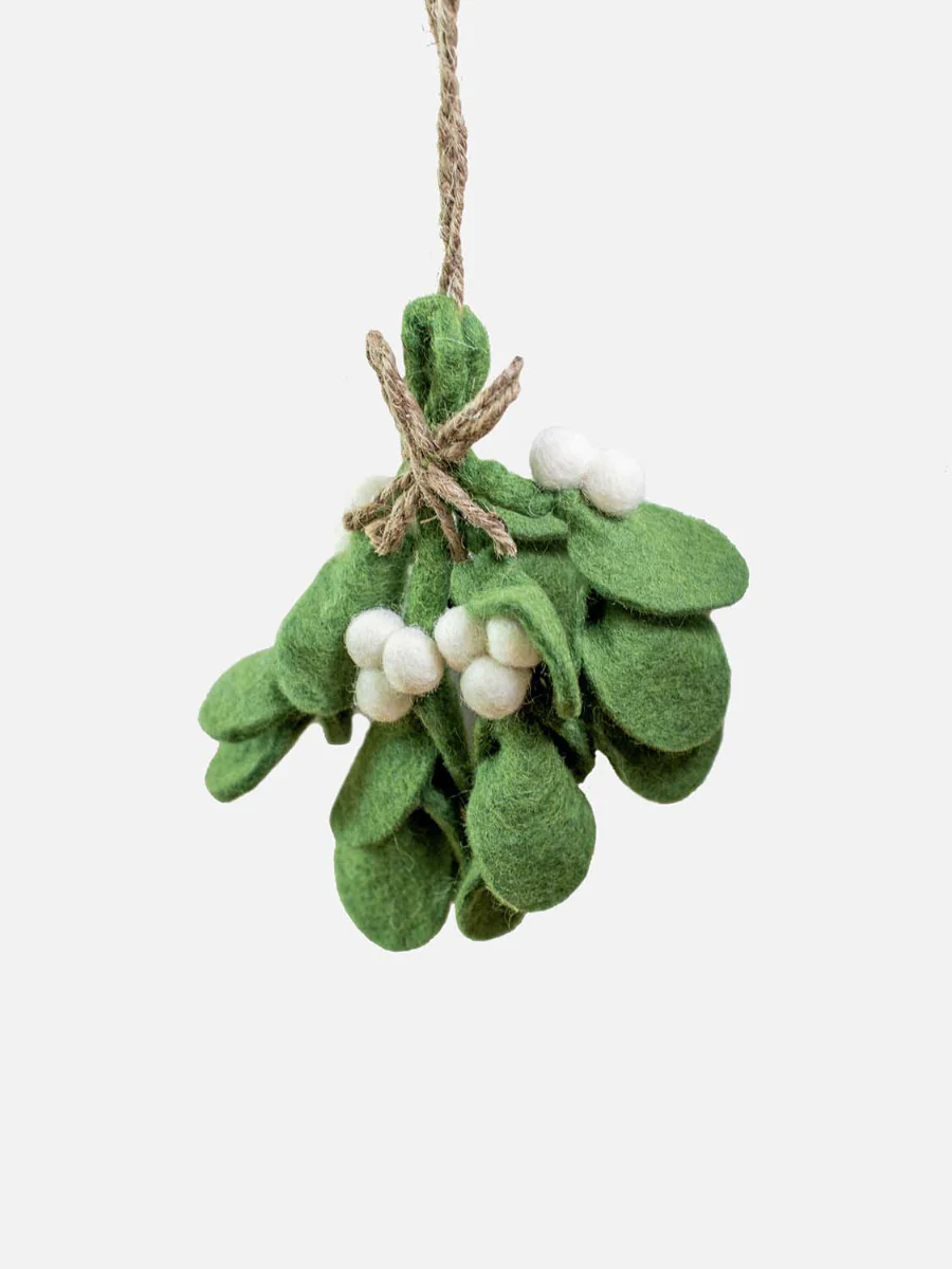 Weihnachtsanhänger Mistelzweig aus Filz